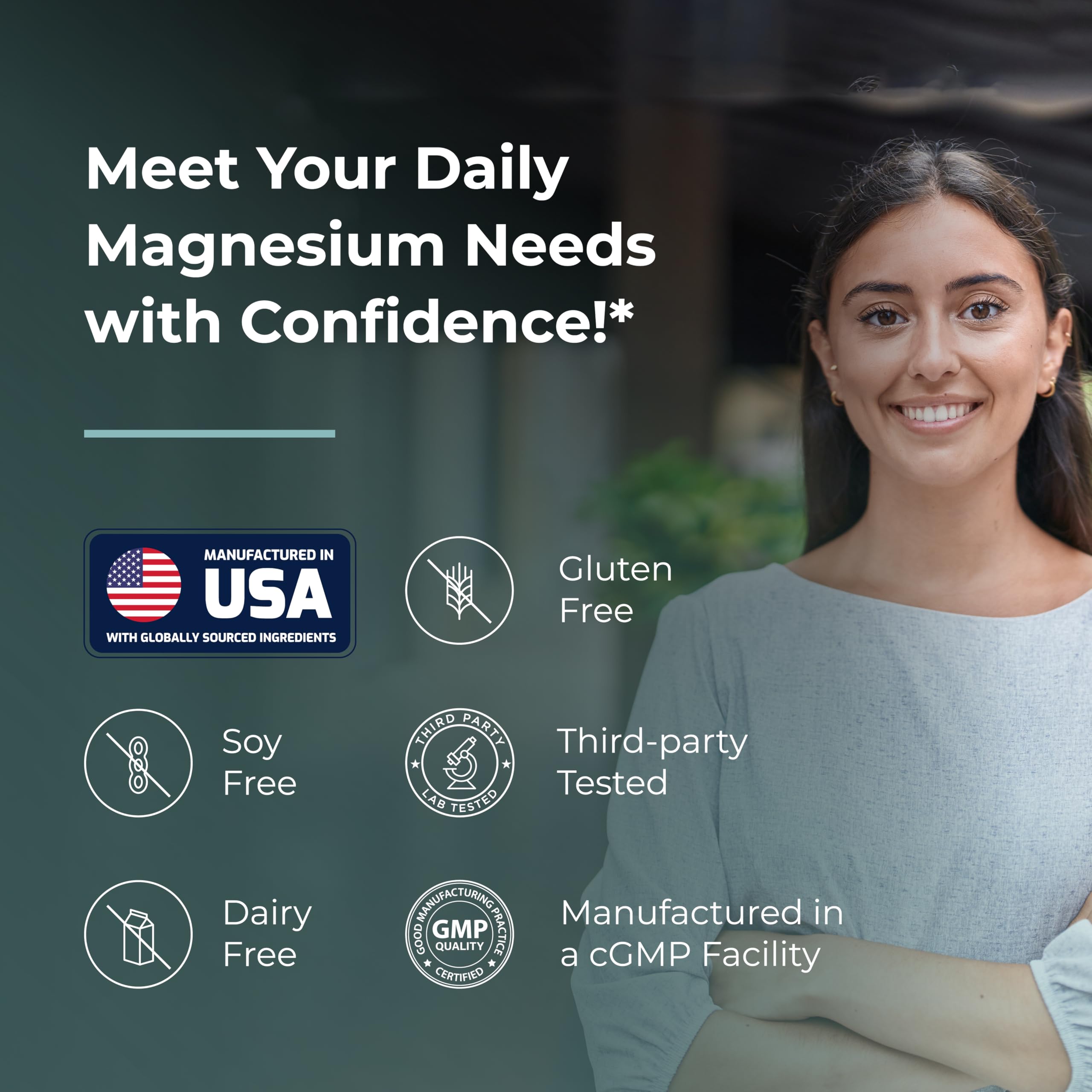 Sandhu's Magnesium Glycinate Lysinate | 120 Easy to Swallow Chelated Vegan Capsules | Magnesium Lysine Chelate Supplement for High Absorption | for Best Sleep, Leg Cramps, Relaxation Sandhu'sAu supplements
