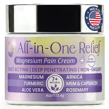 PURPLE CANYON All in One Magnesium Pain Cream – Natural Pain Relief Cream with Arnica, MSM & Capsaicin for Muscle & Joint Support – Fast-Absorbing, Non-Greasy Formula with Aloe Vera & Turmeric PURPLE CANYONAu supplements