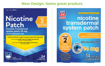 Rite Aid Nicotine Transdermal System Patch, Step 2, 14mg - 14 ct, Nicotine Rite AidUS supplements