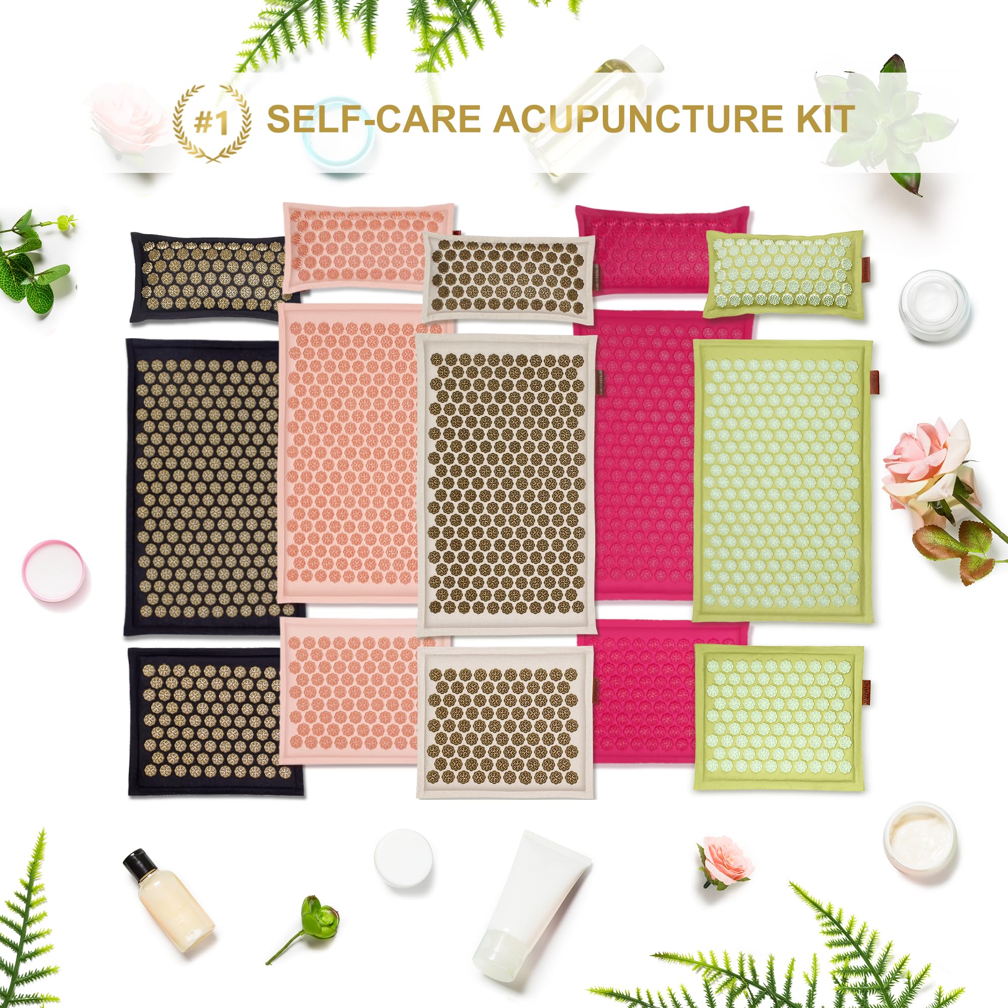 UNMERA Acupressure Mat and Pillow Set,Natural Premium Linen & Coconut Fiber Filling UNMERAAu supplements
