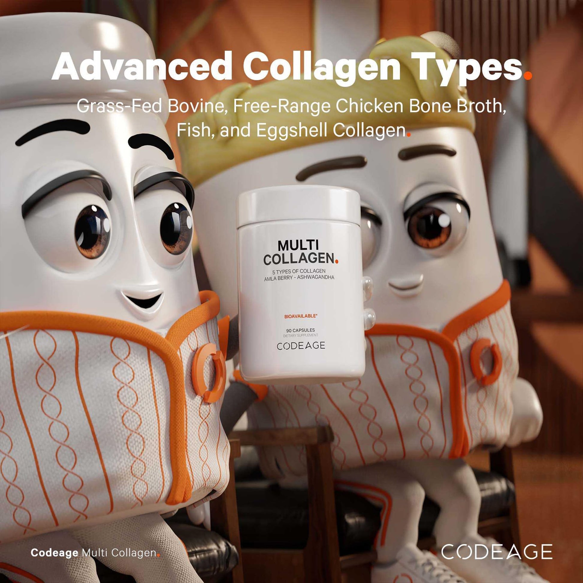 Codeage Multi Collagen Peptides Protein Capsules, 5 Collagen Types, Grass-Fed & Hydrolyzed Bovine Collagen Pills Supplement, Ashwagandha, Amla Berry Vitamins, Collagen Peptides - 90 Capsules CodeageAu supplements