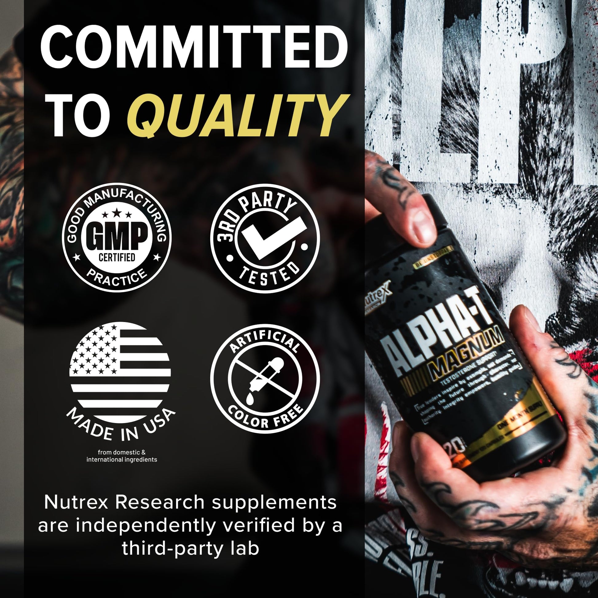 Nutrex Research Alpha-T Magnum Testosterone Support for Men | Anabolic Supplement with Tongkat Ali, Fadogia Agrestis, Shilajit and Ashwagandha | Muscle Builder for Strength, Growth & Hormone Balance Nutrex ResearchAu supplements