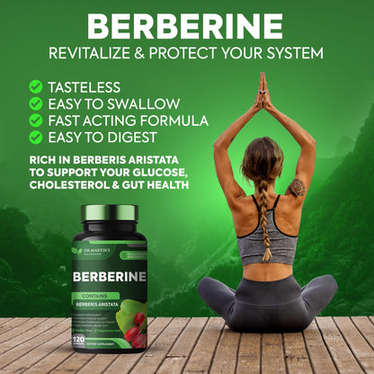 Potent 1200mg Berberine Supplement | 120 Capsules | Berberine HCL Supplement For Healthy DR. MARTIN'S NUTRITIONUS supplements