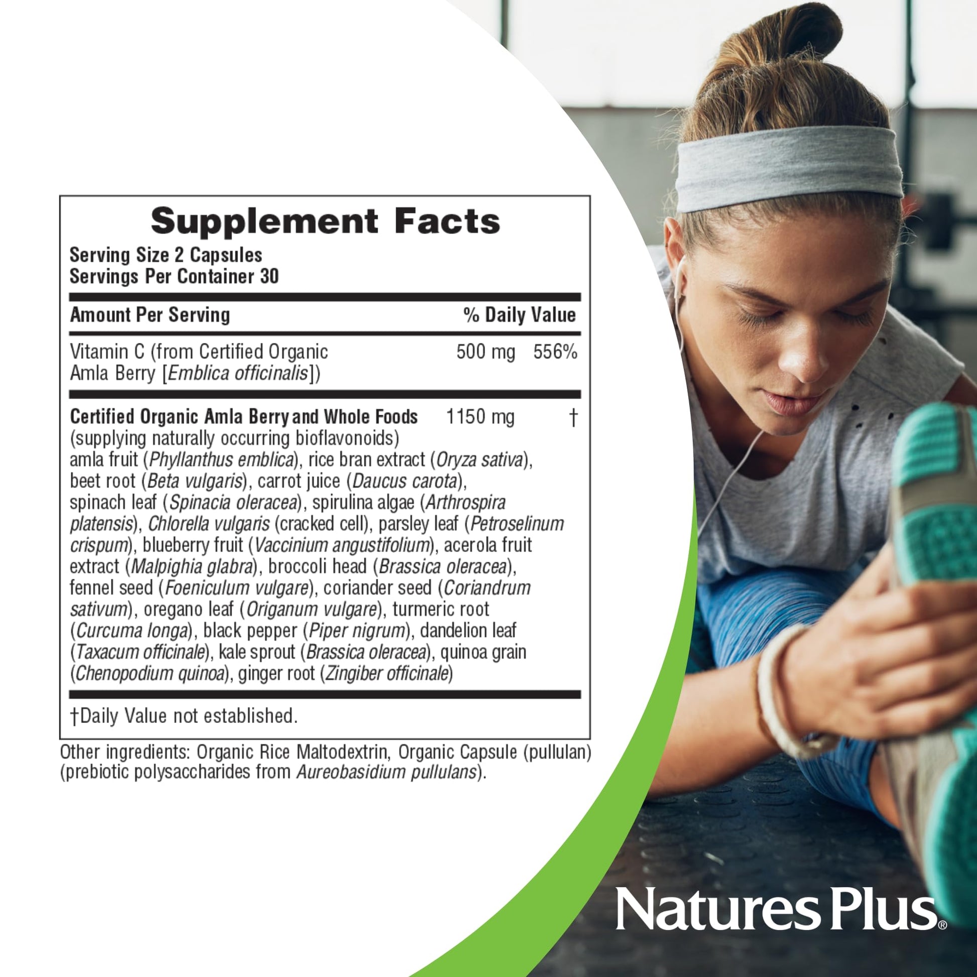 NaturesPlus Source of Life Garden Vitamin C - 60 Capsules - Immune System Support - USDA Certified Organic, Non-GMO, Vegan, Gluten Free - 30 Servings NaturesPlusAu supplements