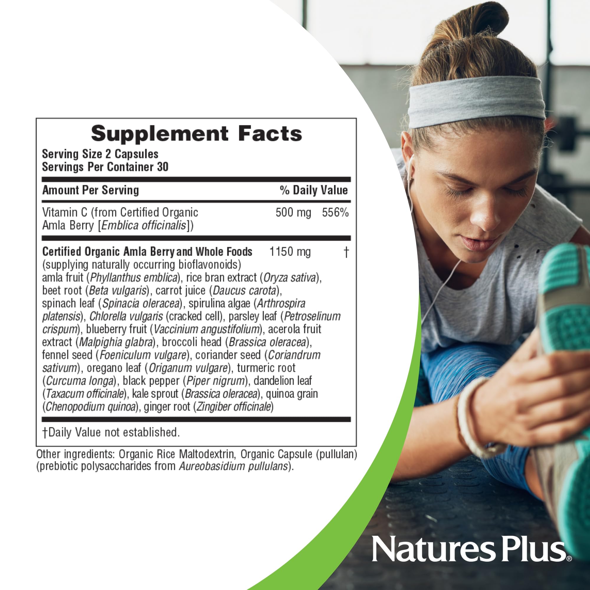 NaturesPlus Source of Life Garden Vitamin C - 60 Capsules - Immune System Support - USDA Certified Organic, Non-GMO, Vegan, Gluten Free - 30 Servings NaturesPlusAu supplements