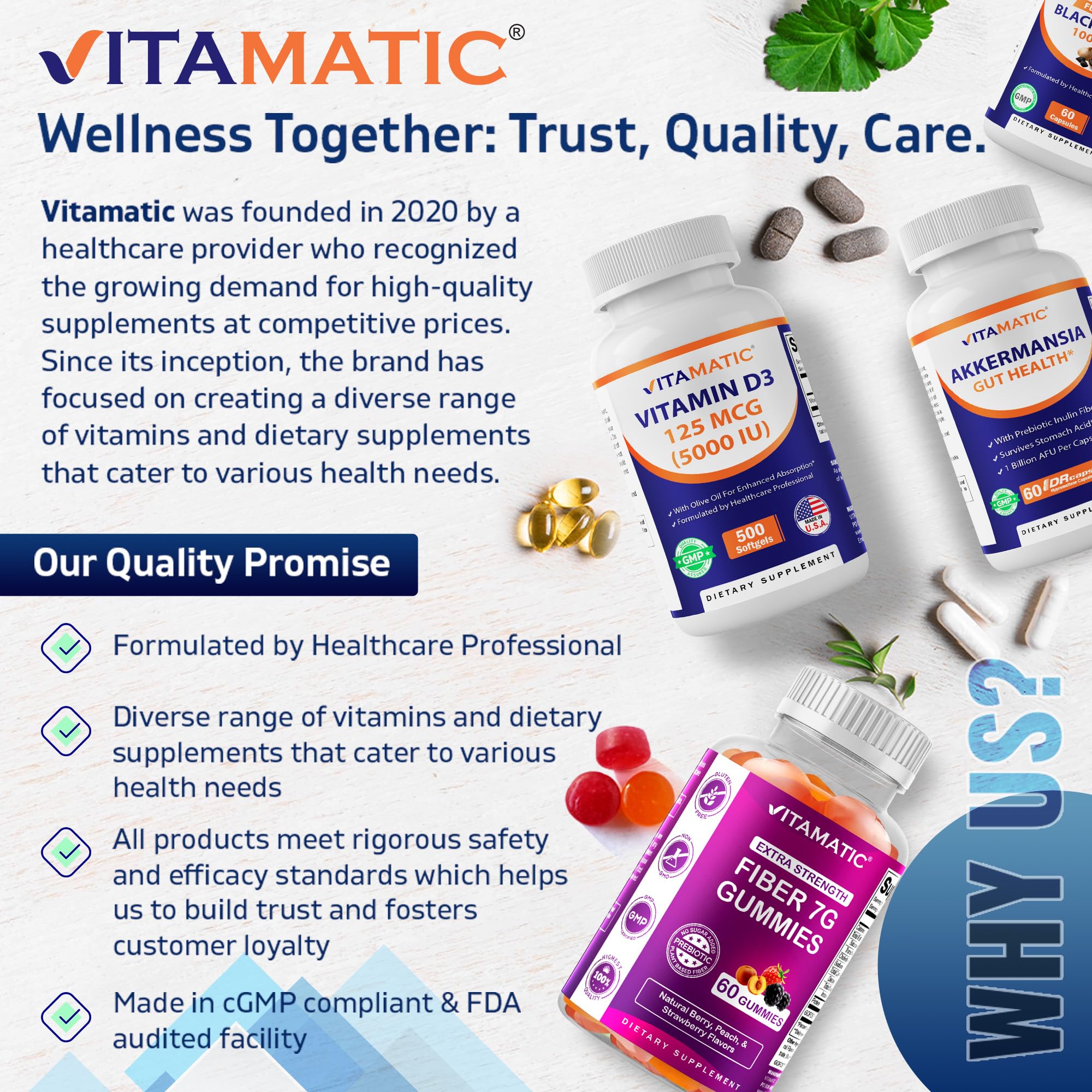 Vitamatic Boric Acid Vaginal Capsule Shell Suppositories 600 mg USP Grade Boric Acid in Vegetarian Capsule Shell - 60 Count VitamaticUS supplements