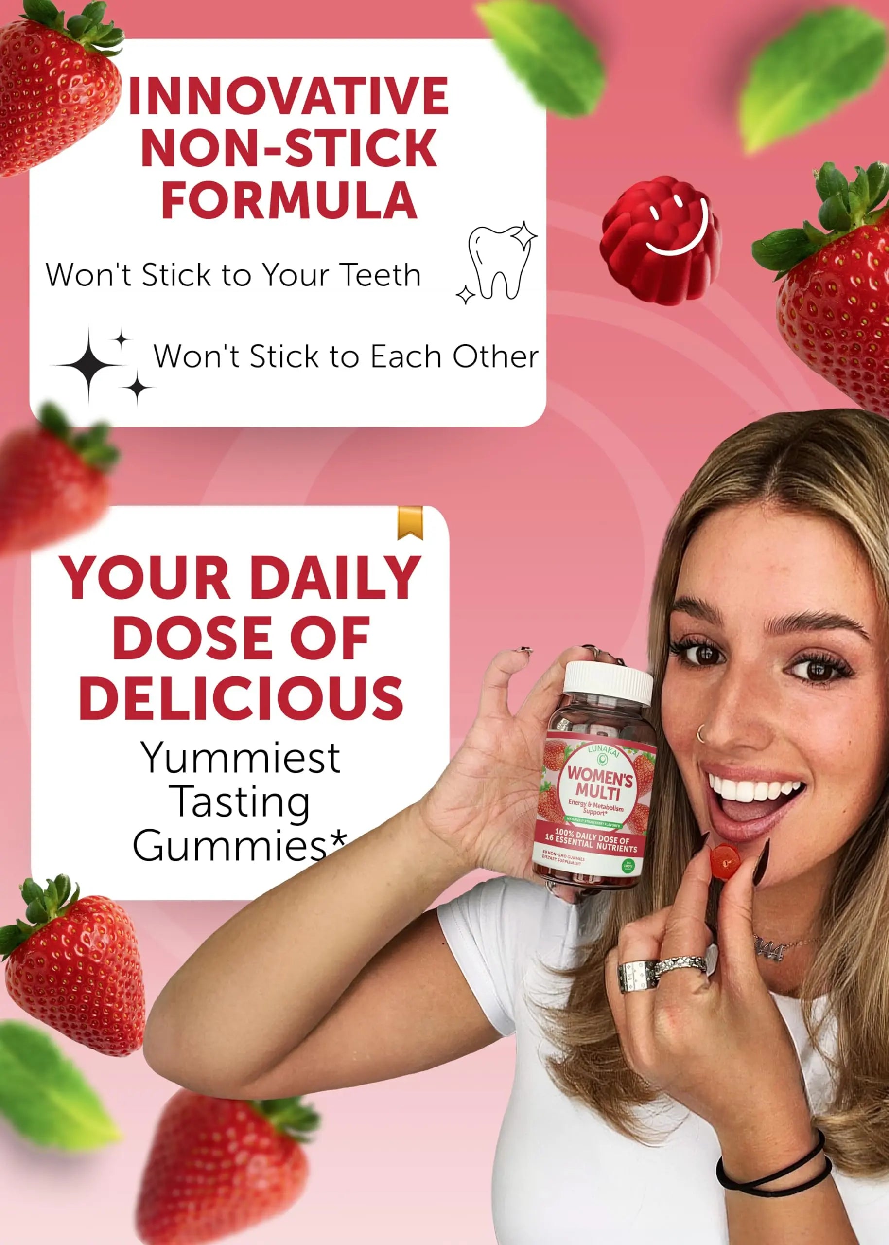 Lunakai USA Made Womens Multivitamin Gummies - Delicious Daily Dose with 16 Multi Vitamins for Women LunakaiAu supplements