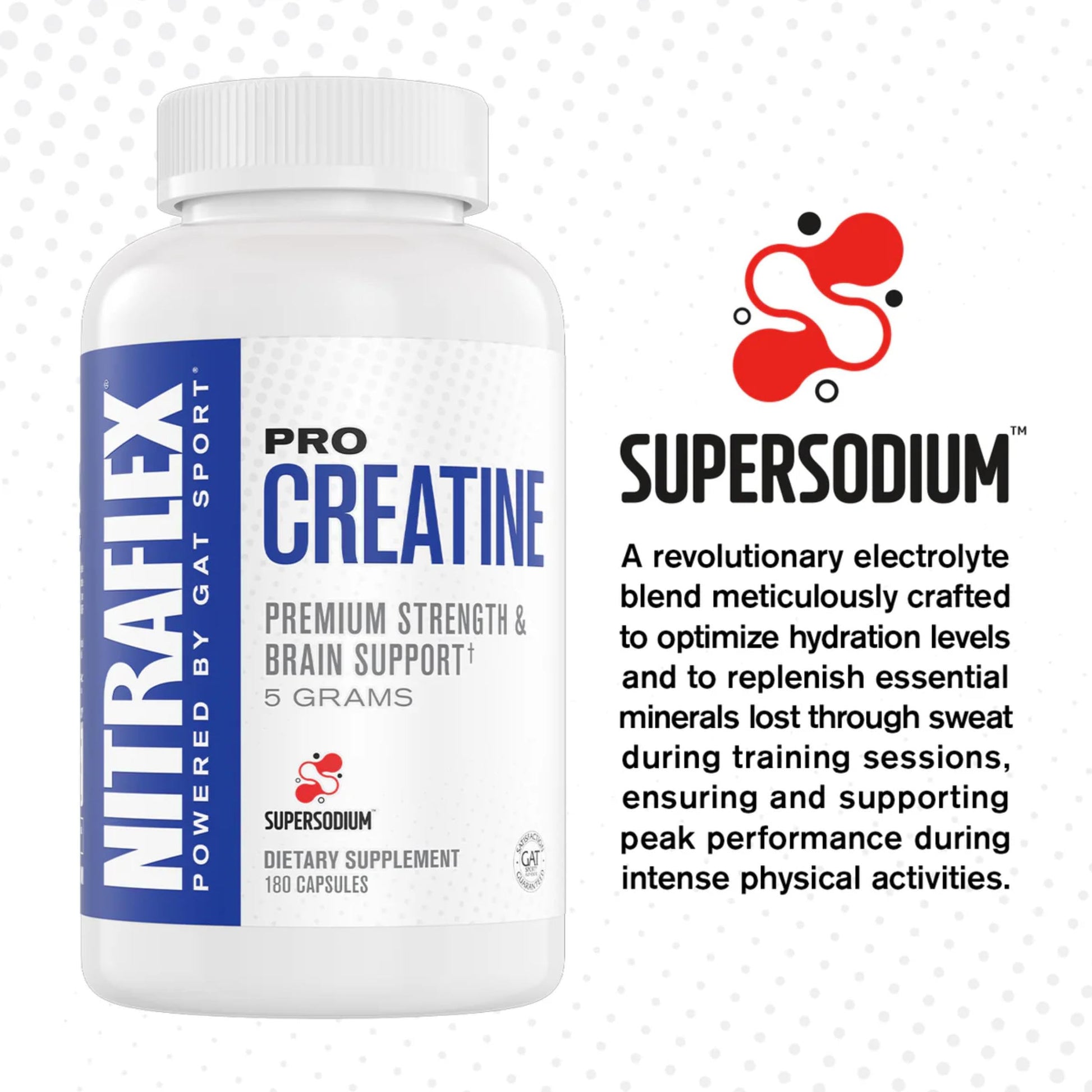 GAT SPORT Pro Creatine Capsules, Strengh, Wellness, Brain Health, Enhanced Absorption, 5 Grams, 150 Veggie Capsules GAT SPORTAu supplements