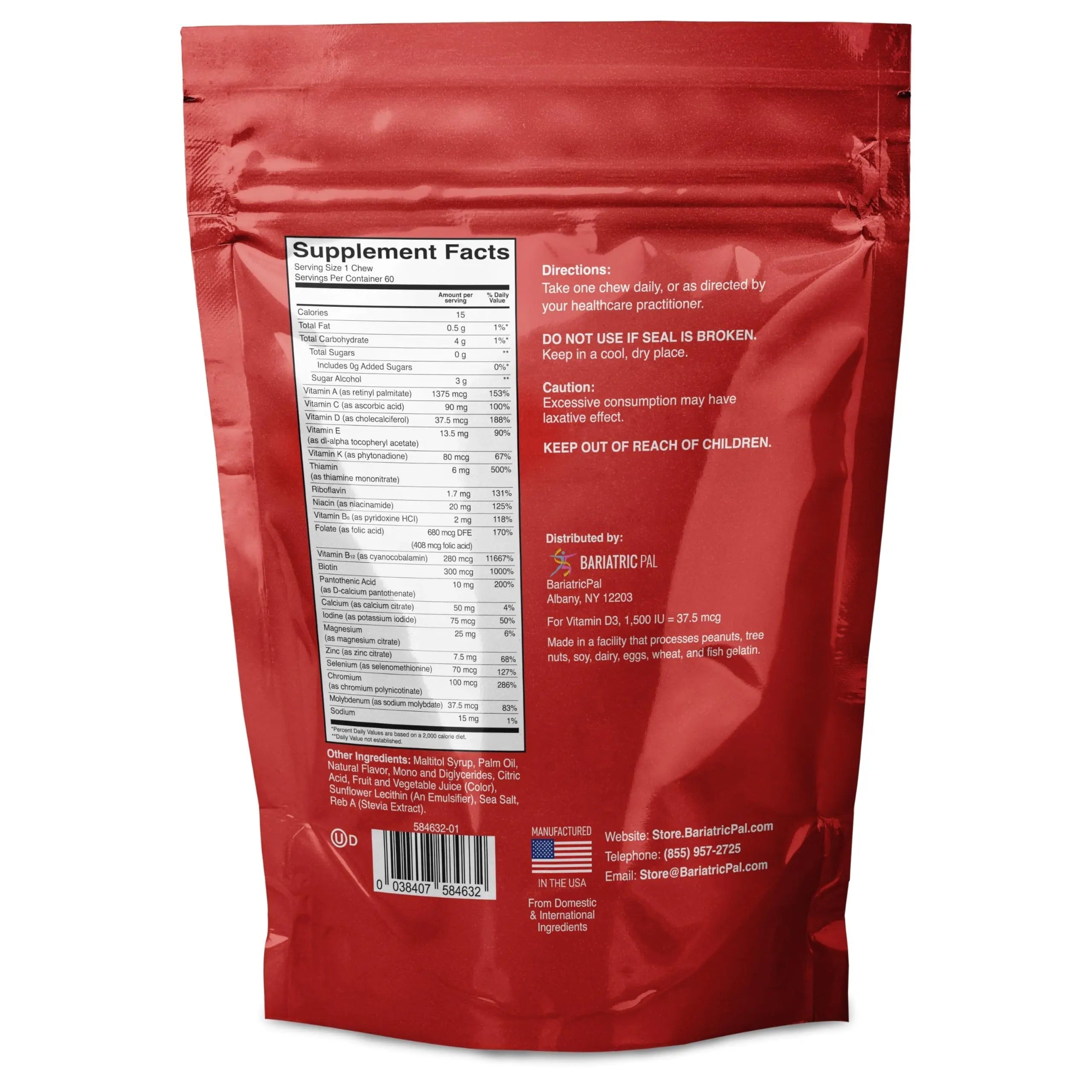 BariatricPal Iron-Free Multivitamin Soft Chew - Fruit Punch (60 Count) BariatricPalAu supplements