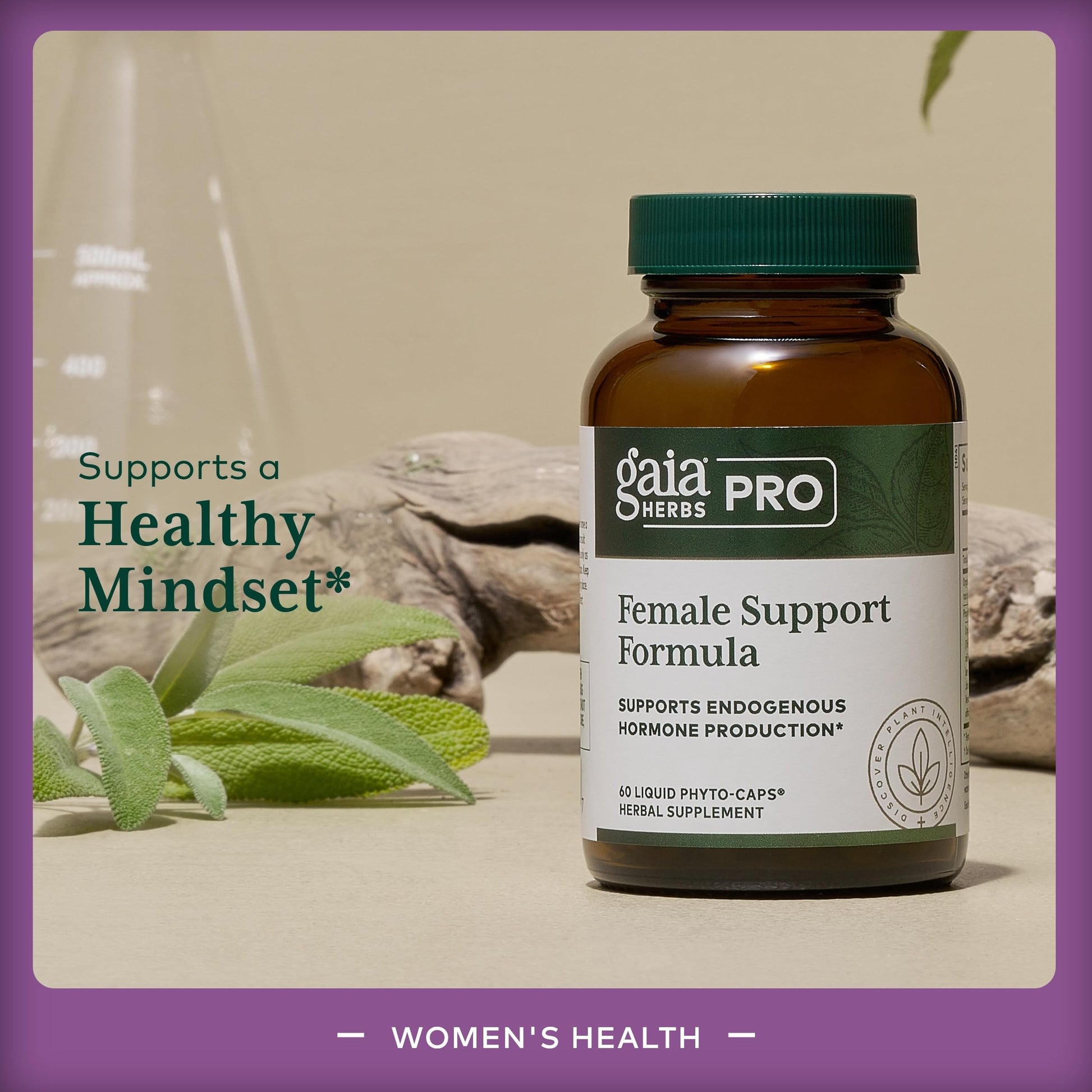 GAIA HERBS PRO Female Support Formula - Supports Healthy PMS & Menopause Fluctuations with Alfalfa Leaf, Black Cohosh Root Extract, Dandelion Root & More* - Vegan - 60 Liquid Phyto-Caps (60 Servings) Gaia Herbs PROAu supplements