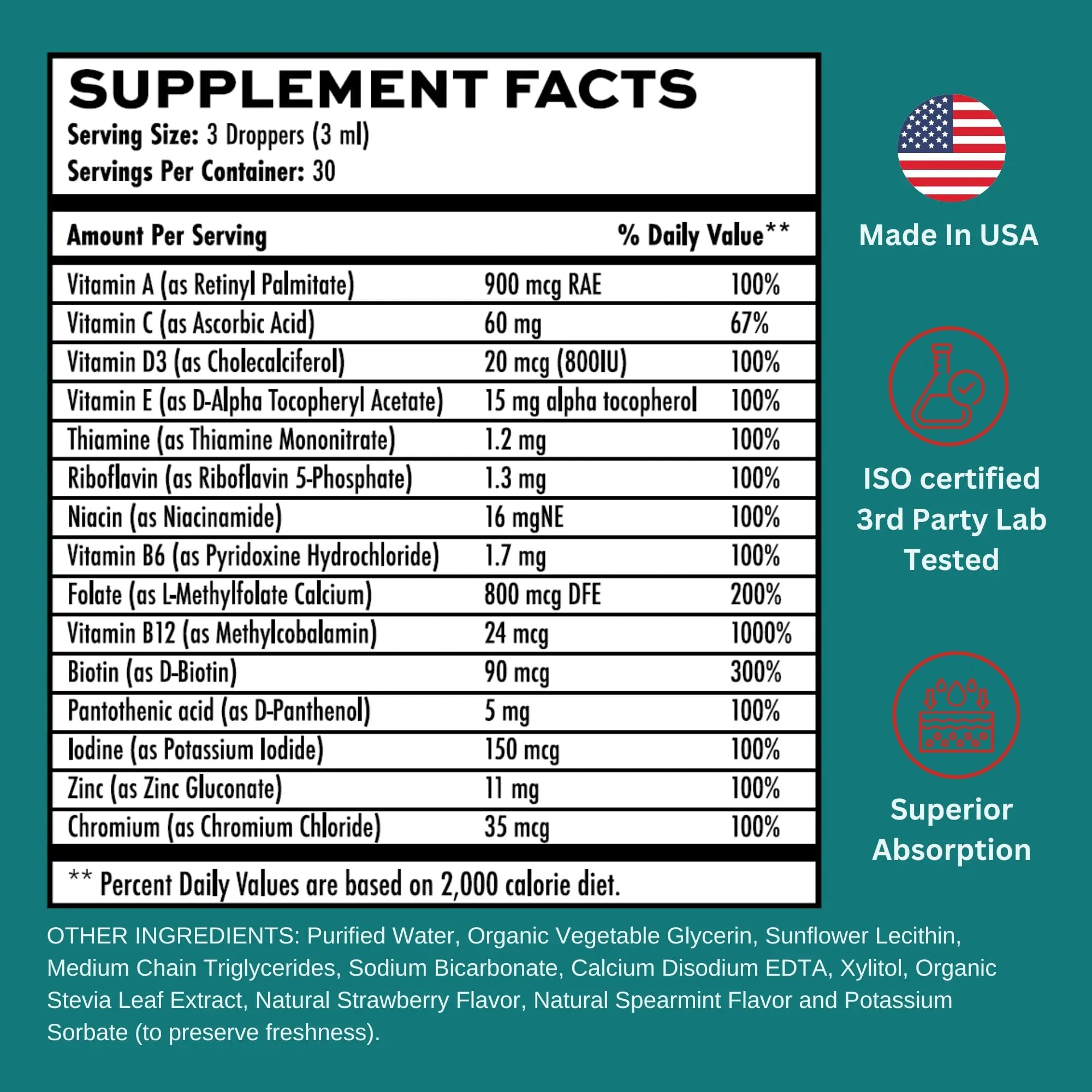 Vitaminally Liposomal Women's Liquid multivitamin Iron Free Drops| Sugar Free | Non-GMO | Gluten Free | Supports Immune System, Bone Health and Energy Metabolism VitaminallyAu supplements