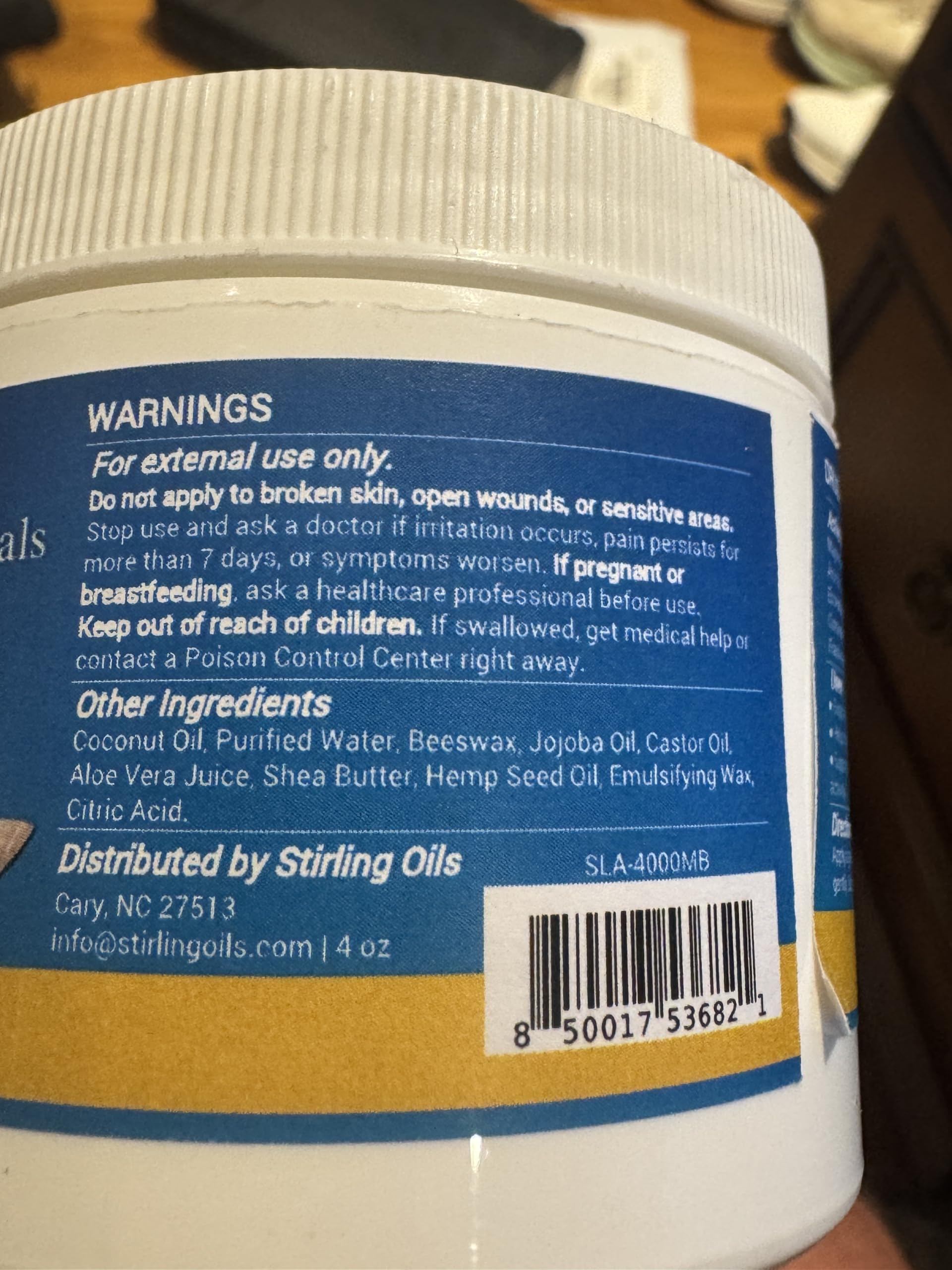 STIRLING Magnesium Cream - 4000mg Hemp Seed Oil + Magnesium & Arnica - Supports Joint Mobility, Muscle Comfort & Back Function - Made in USA with Premium Ingredients STIRLINGAu supplements
