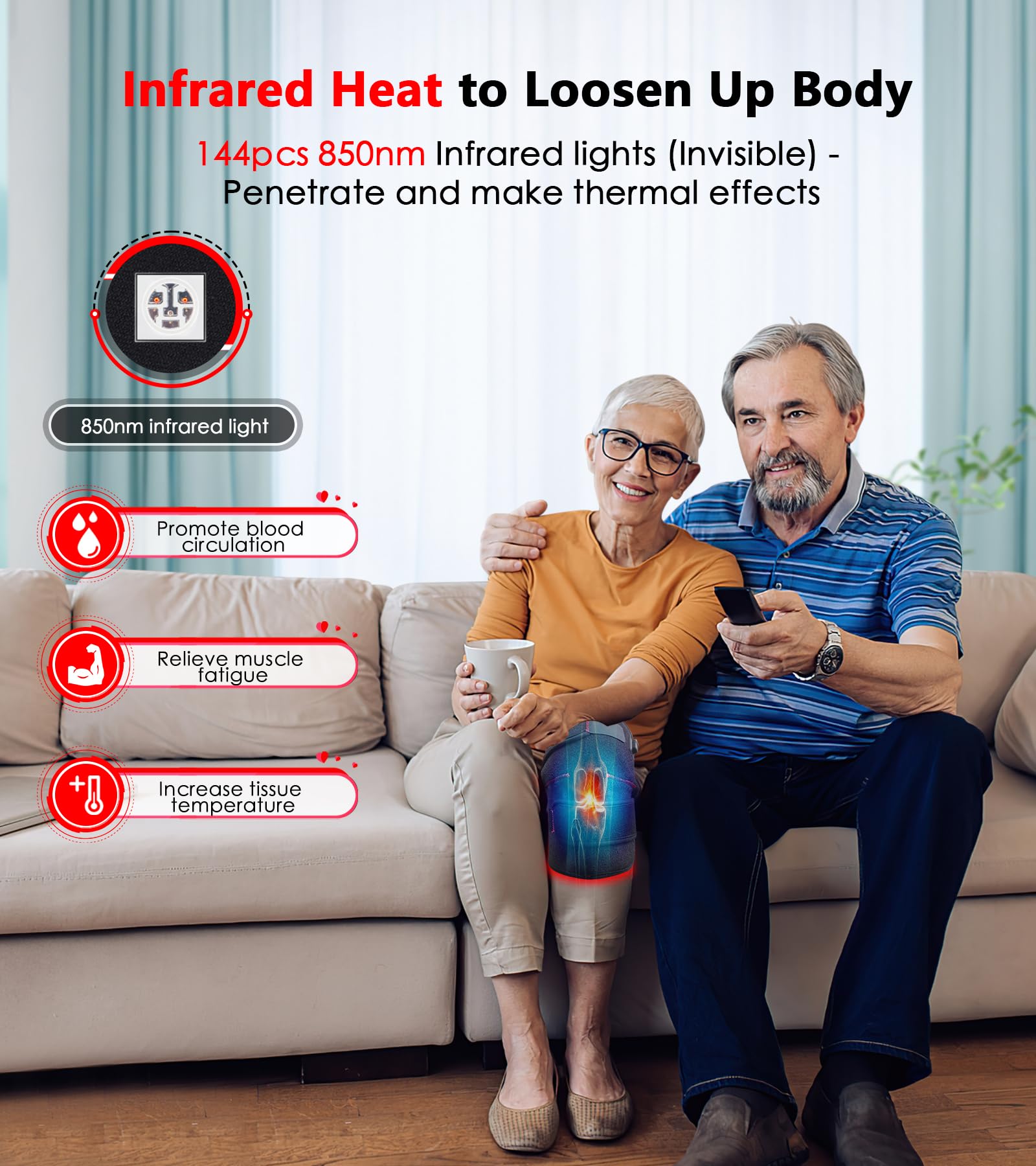 Red Light Therapy for Knee, Infrared Red Light Therapy Device Wrap Belt with 660nm Red Light RUISQMAu supplements