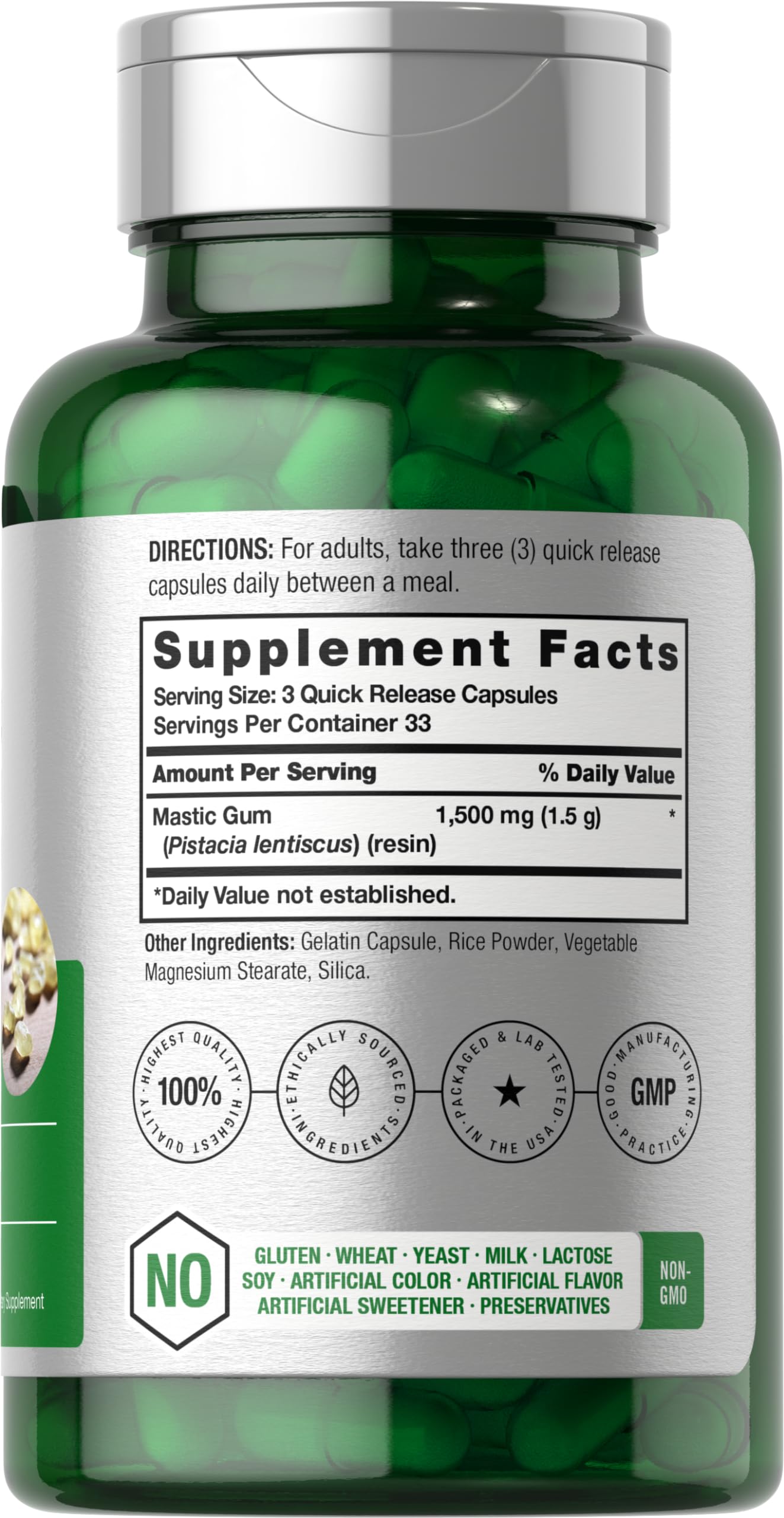 Mastic Gum Capsules 1500mg 100 Count | Non-GMO & Gluten Free | by Horbaach HorbäachAu supplements