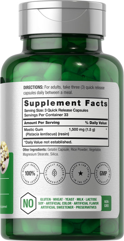 Mastic Gum Capsules 1500mg 100 Count | Non-GMO & Gluten Free | by Horbaach HorbäachUS supplements