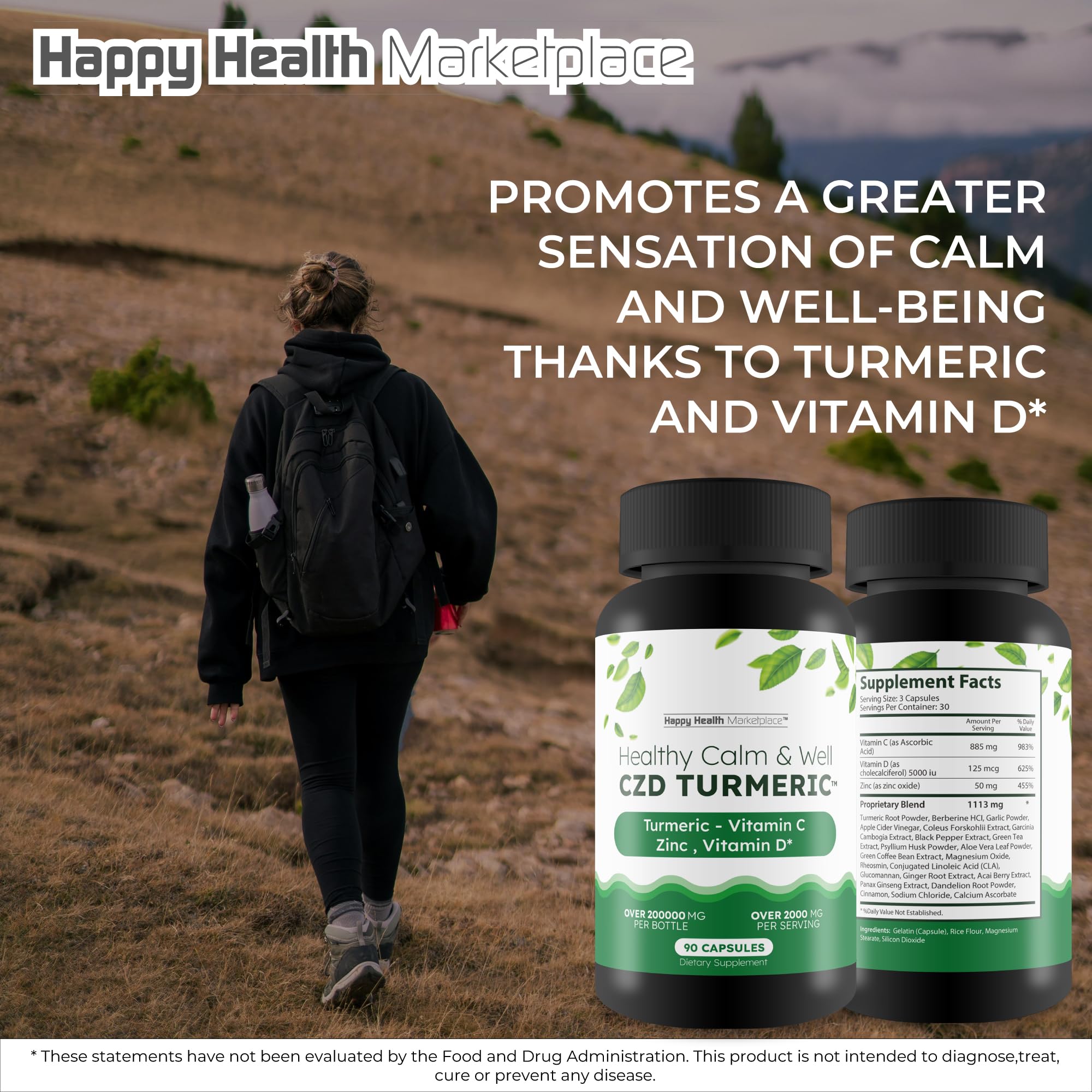 Healthy Calm & Well CDZ Gummies Capsules - Our Best CDZ Supplement Vitamin C D and Zinc - Turmeric Vitamin C D Zinc Magnesium - Our Best Calmwell Cdc Gummies Capsules Zinc Vitamin C Vitamin D Turmeric Happy Health MarketplaceAu supplements