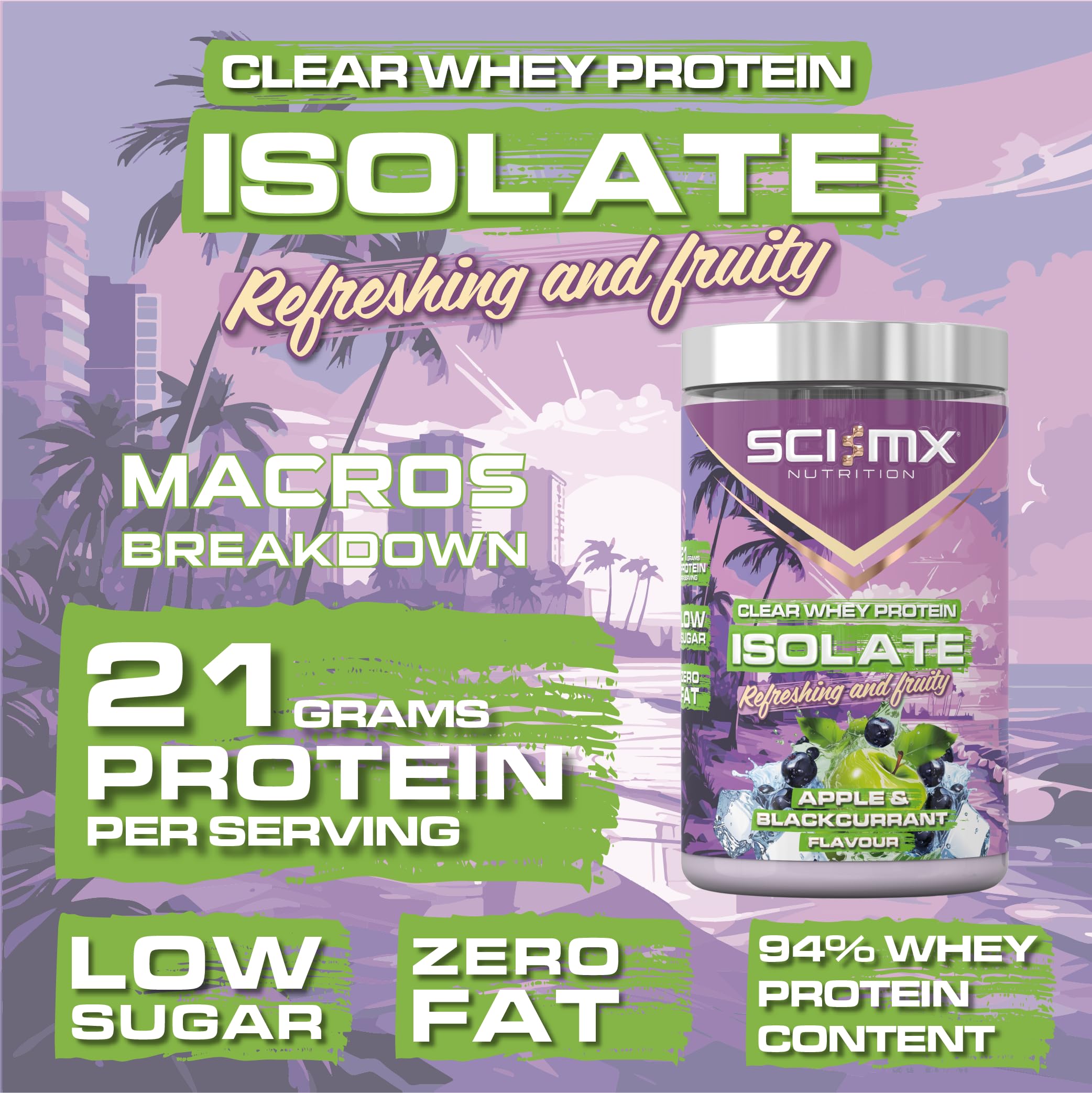 SCI-MX Clear Whey Isolate Protein - Apple and Blackcurrant Flavour - Lean Potein Formula for Muscle Growth SCI-MXAu supplements