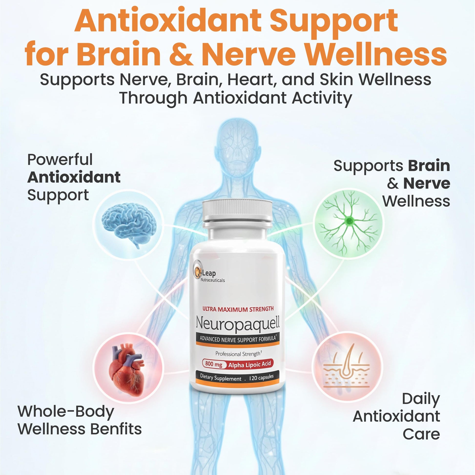 Platinum Health Alpha Lipoic Acid for Neuropathy Nerve Pain Support, Supplement, B Vitamins, L Arginine, All Natural Maximum Strength Neuropaquell for Discomfort in Feet, Hand, Toes,120 Capsules,800mg Platinum HealthAu supplements