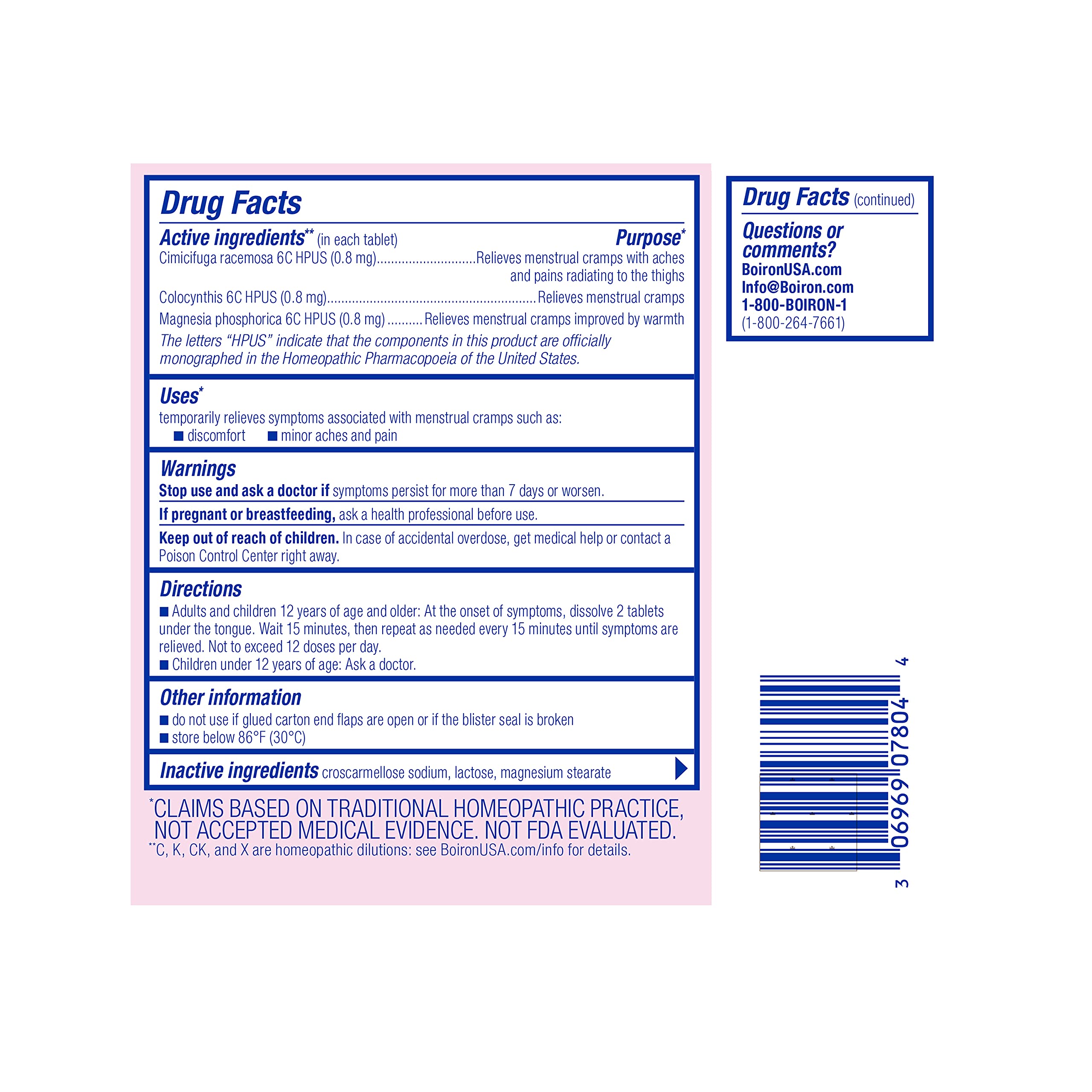 Boiron Cyclease Cramps Tablets for Relief from Menstrual Cramps, Aches, Pain, and Discomfort - 60 Count BoironAu supplements
