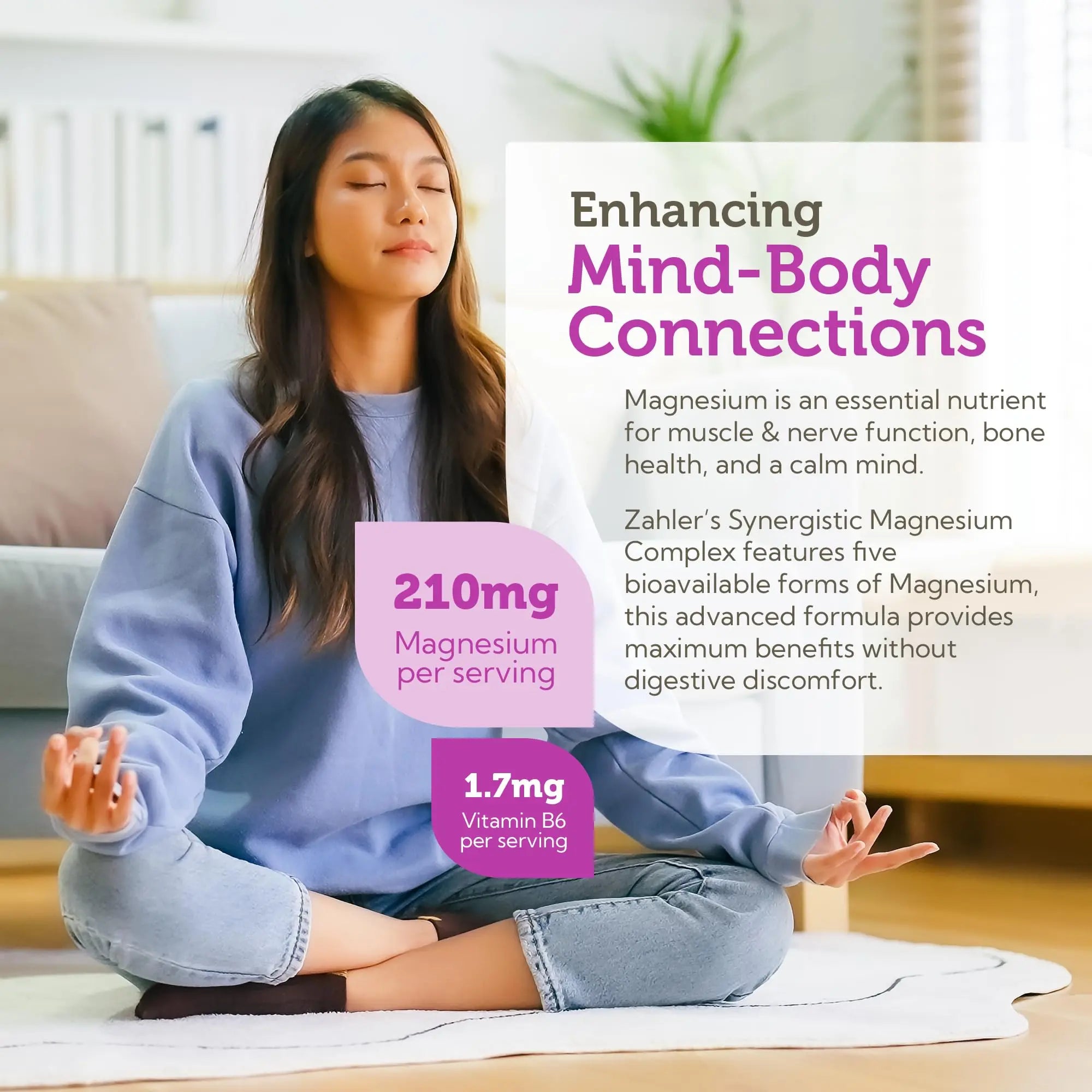 Zahler Magnesium Complex Supplement - Multi Magnesium Supplement Blend with Magnesium Glycinate, Malate, Aspartate, Taurinate and Oxide Plus Vitamin B6 - Bone Nerve Heart & Muscle Health (60 Capsules) Zahlernz supplements