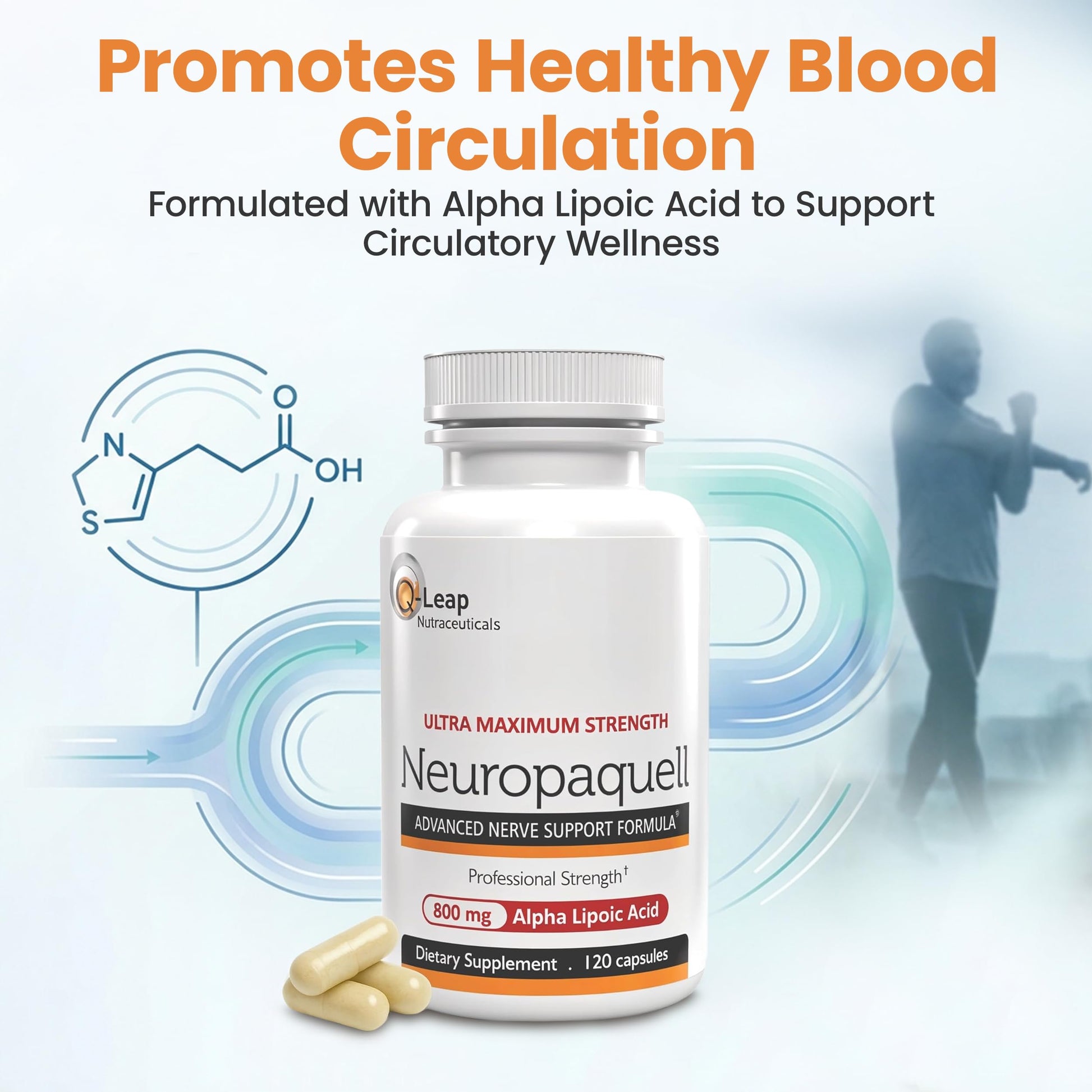 Platinum Health Alpha Lipoic Acid for Neuropathy Nerve Pain Support, Supplement, B Vitamins, L Arginine, All Natural Maximum Strength Neuropaquell for Discomfort in Feet, Hand, Toes,120 Capsules,800mg Platinum HealthAu supplements