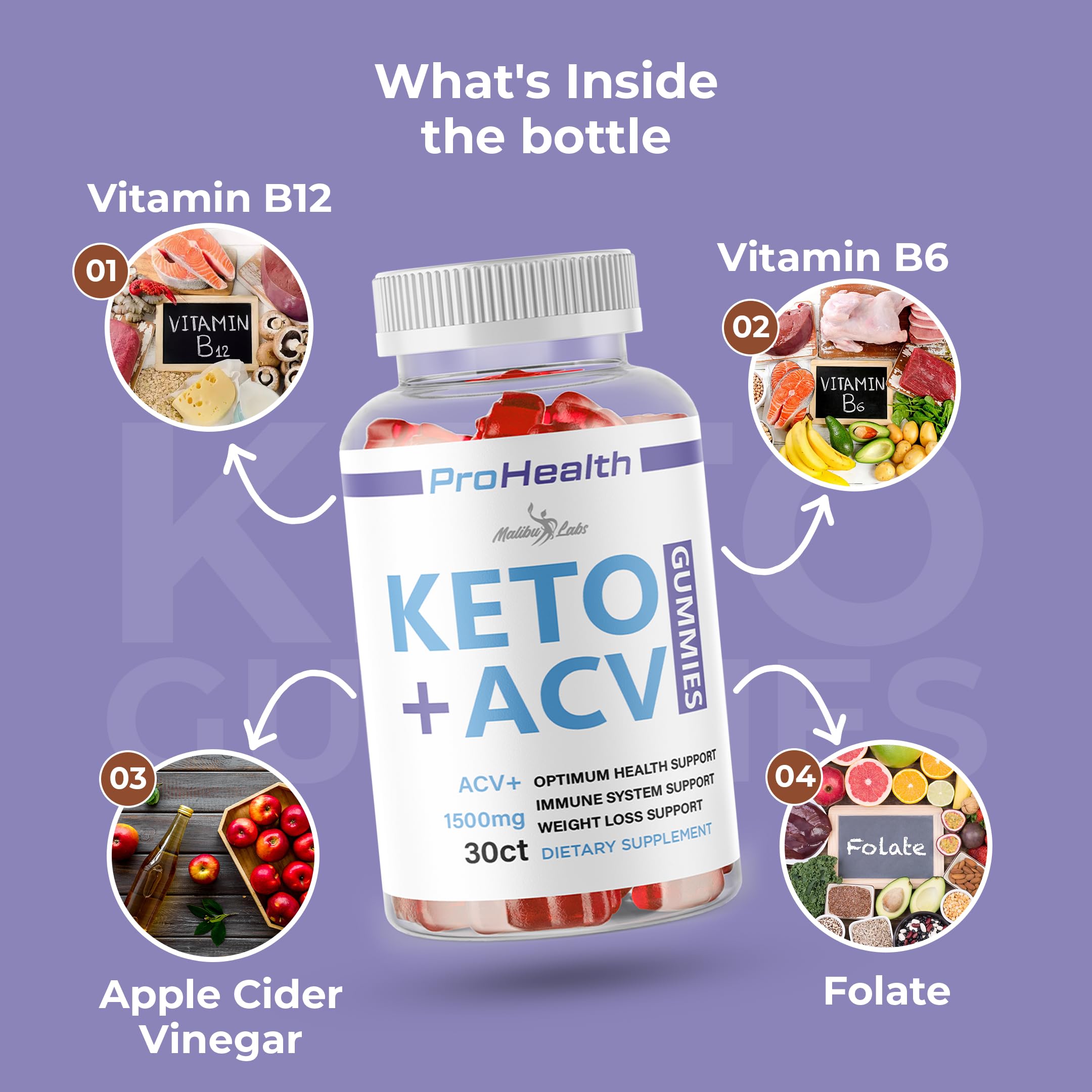 prohealth Keto acv Gummies - 1500mg Once a Day Keto, Strong Time Released Advanced Malibu LabsAu supplements