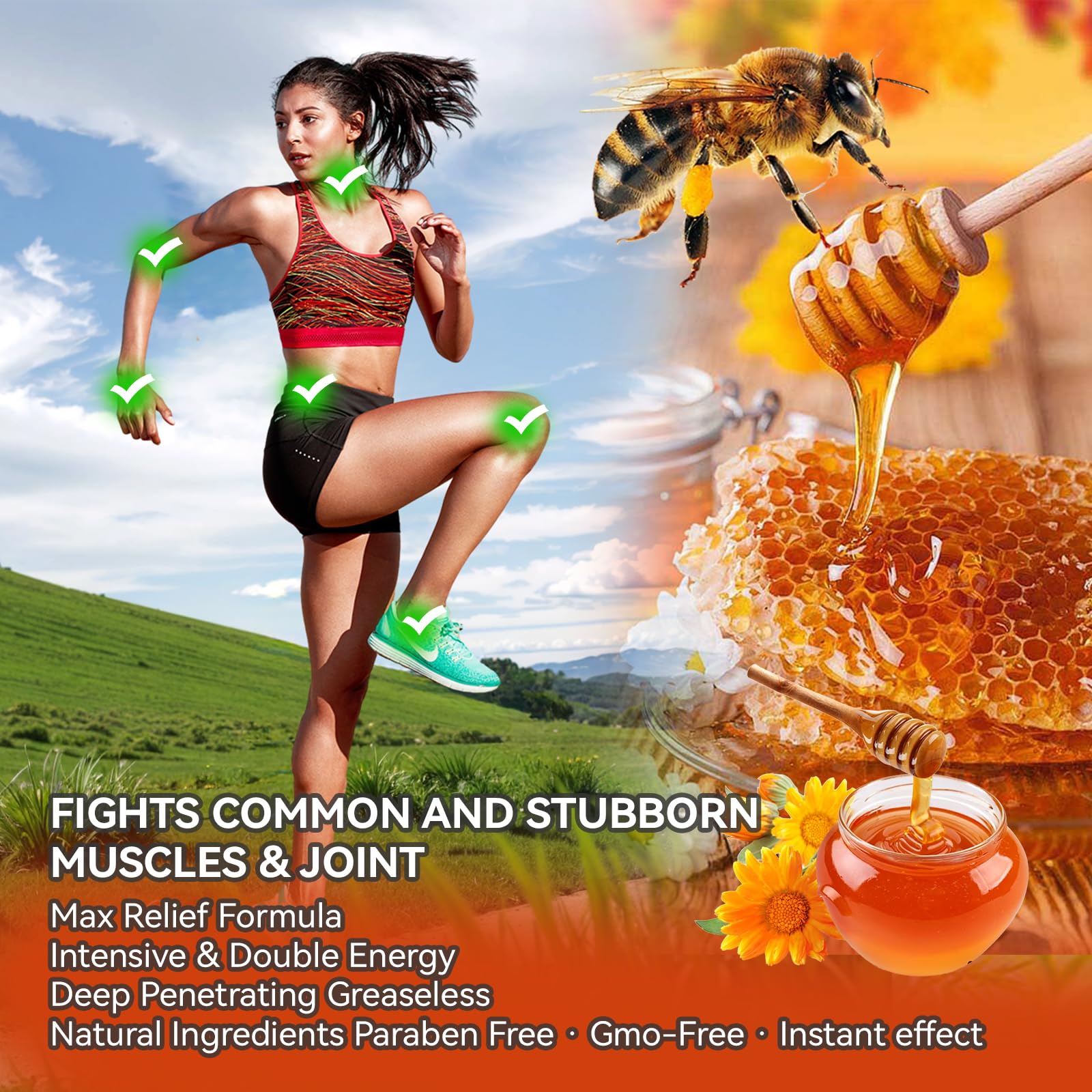 Zealand Bee Venom Professional Serum Treat, Joint & Muscle & Bone Relief Cream Gel- Soothing Effective Relief for Back, Neck, Hand, Foot, Knee, Muscle, Shoulder, Hip, Nerve, Vitamin B6, Aloe Vera, MSM FWNAID MAXAu supplements