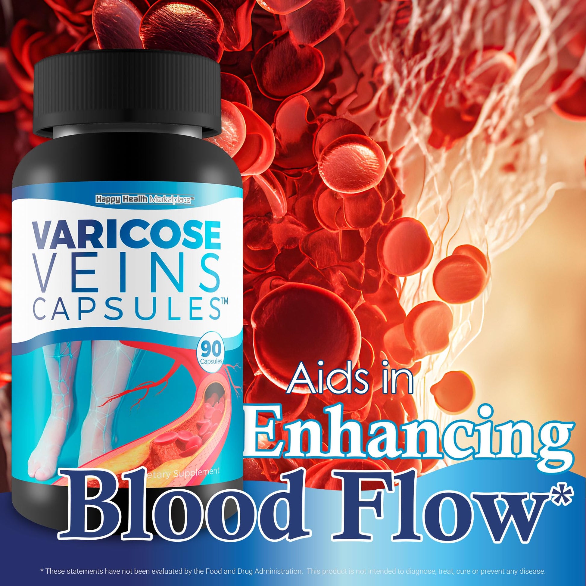Varicose Veins Capsules - Our Best Natural Varicose Veins Treatment - Varicose Vein Supplement Anti Varicose Veins Women - Herbal Varicose Veins Treatment for Legs - Herbal Remedies for Varicose Veins Happy Health MarketplaceAu supplements