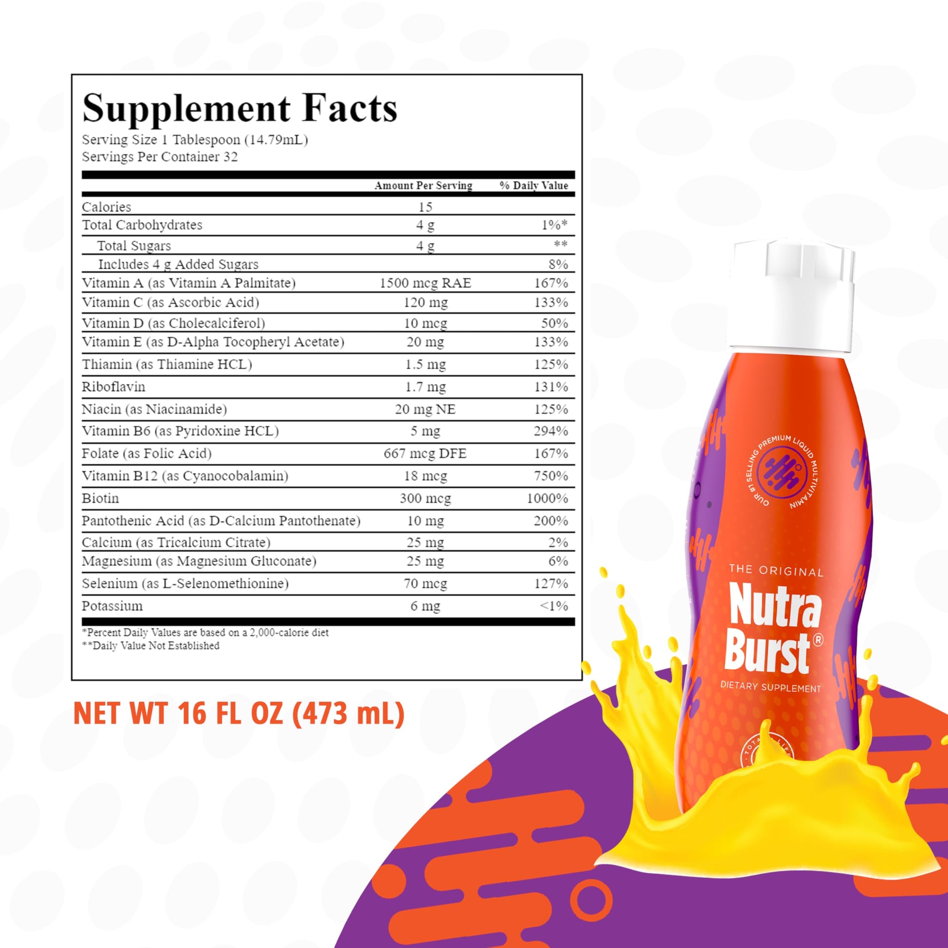Total Life Changes NutraBurst - Liquid Multivitamin, Daily Nutritional Support, Packed with Essential Vitamins and Minerals, 16 fl. oz NUTRA BURSTAu supplements
