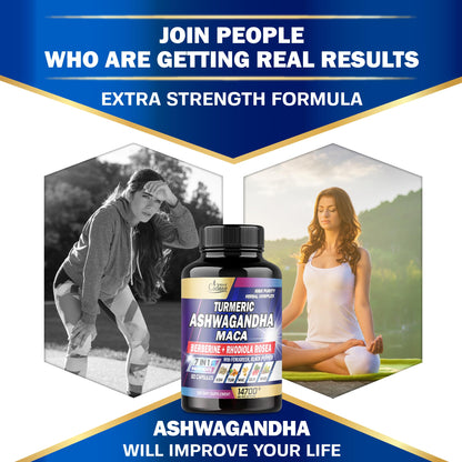 Ashwagandha Supplements 14700mg - Memory, Immune System & Strength Support Organic CadaneUS supplements