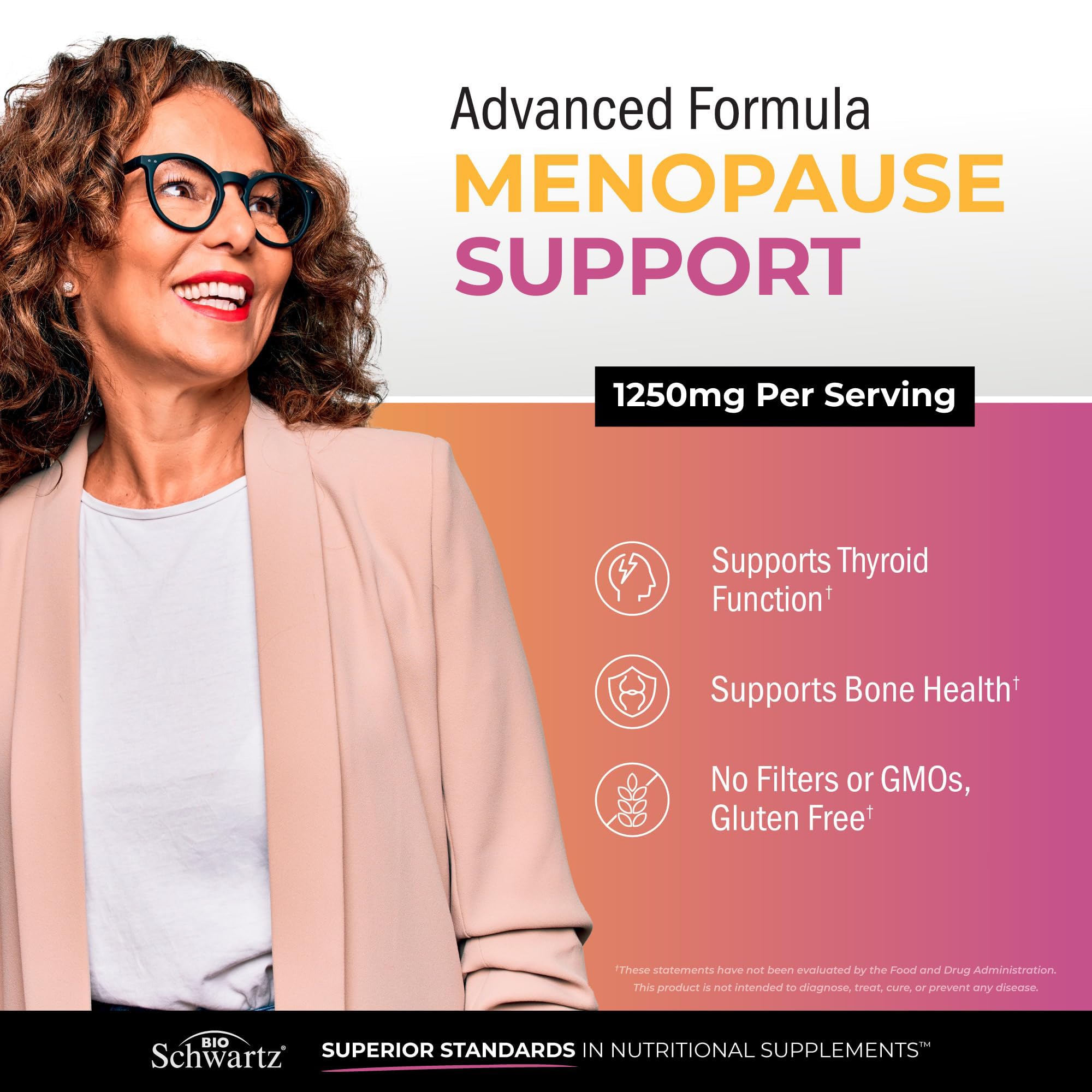 Herbal Menopause Support for Women - Supports Healthy Mood and Balance with Milk Thistle Chasteberry Black Cohosh Red Clover Turmeric Ginger - Menopause Supplements for Women - 60 Veggie Capsules BioSchwartzAu supplements