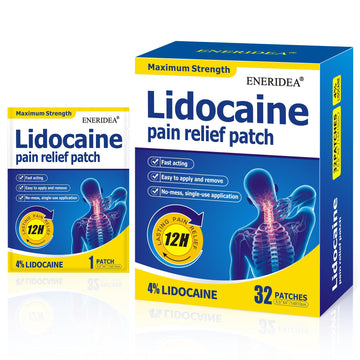 ENERIDEA Lidocaine Gel Pain Relief Patch for Sensitive Skin - Breathable & Hypoallergenic, Flexible Adhesion for Daily Muscle & Joint Comfort - 12 Hour Pain Relief (32 Patches) ENERIDEAAu supplements