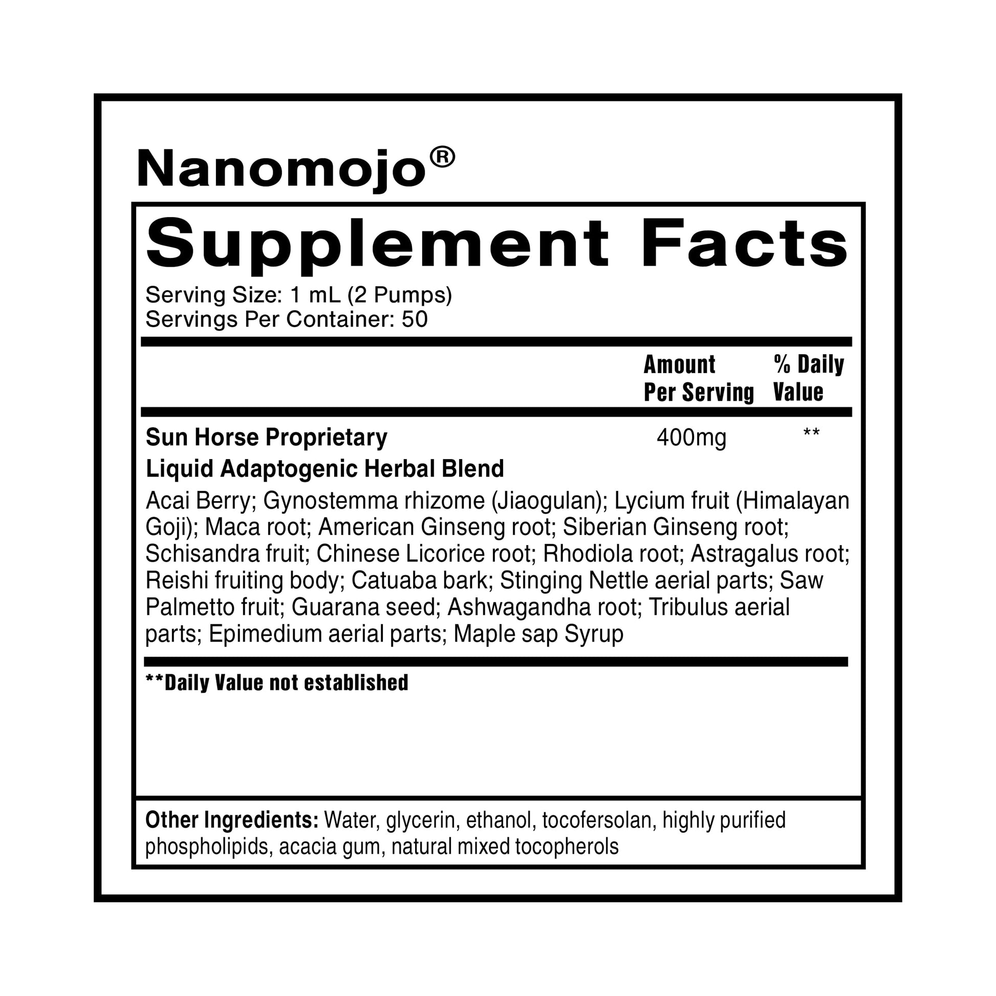 Quicksilver Scientific NanoMojo - Male-Specific Endurance Elixir & Energy Boost Support - 19 Herbs Including Epimedium for Men, Rhodiola Extract, Herbal Ginseng, and Adaptogenic Herbs (1.7oz / 50ml) Quicksilver ScientificUS supplements