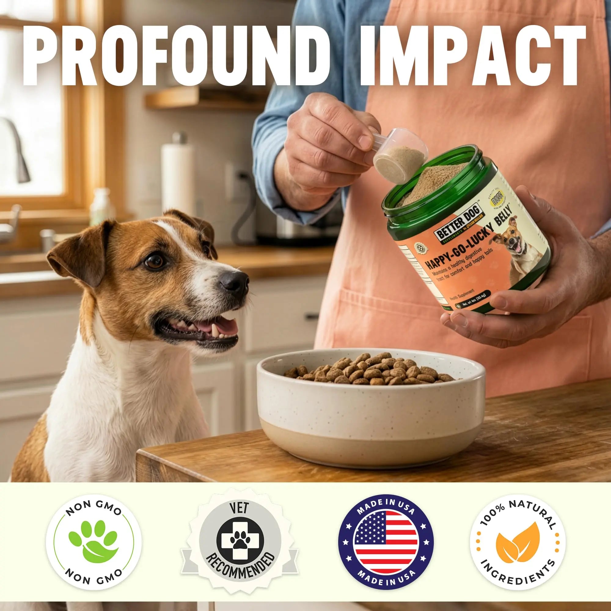 Better Dog Supplements Happy-Go-Lucky Belly by Cesar Millan - Natural Dog Digestive Support Powder – Dog Constipation Relief, Gut Balance & Regularity with Herbal Fiber for Dogs – 4oz (60-Day Supply) Better Dog Supplements By Cesar Millannz supplements