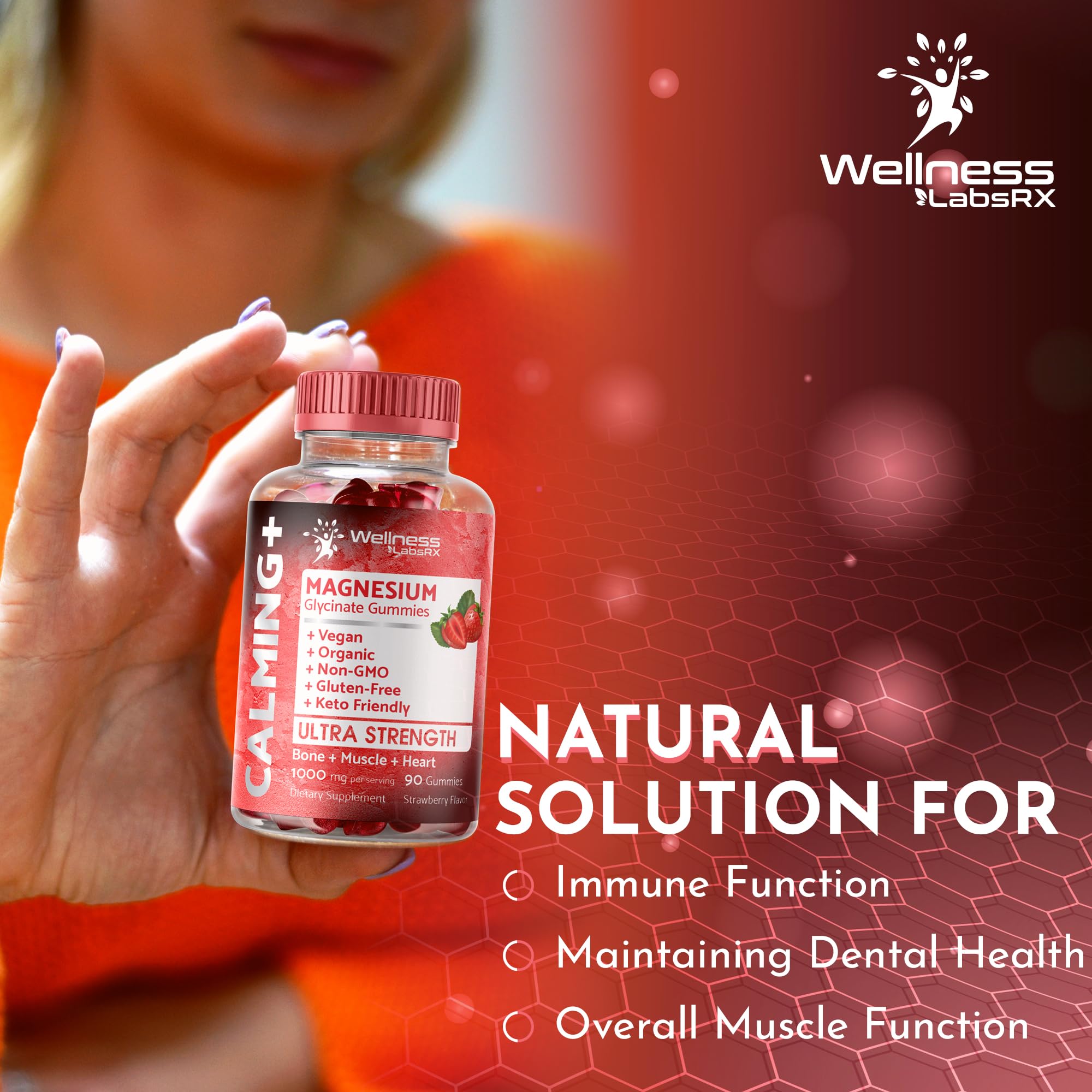 Magnesium Glycinate Gummies - 1000 mg - Magnesium Supplement to Support WELLNESS LABSRXAu supplements