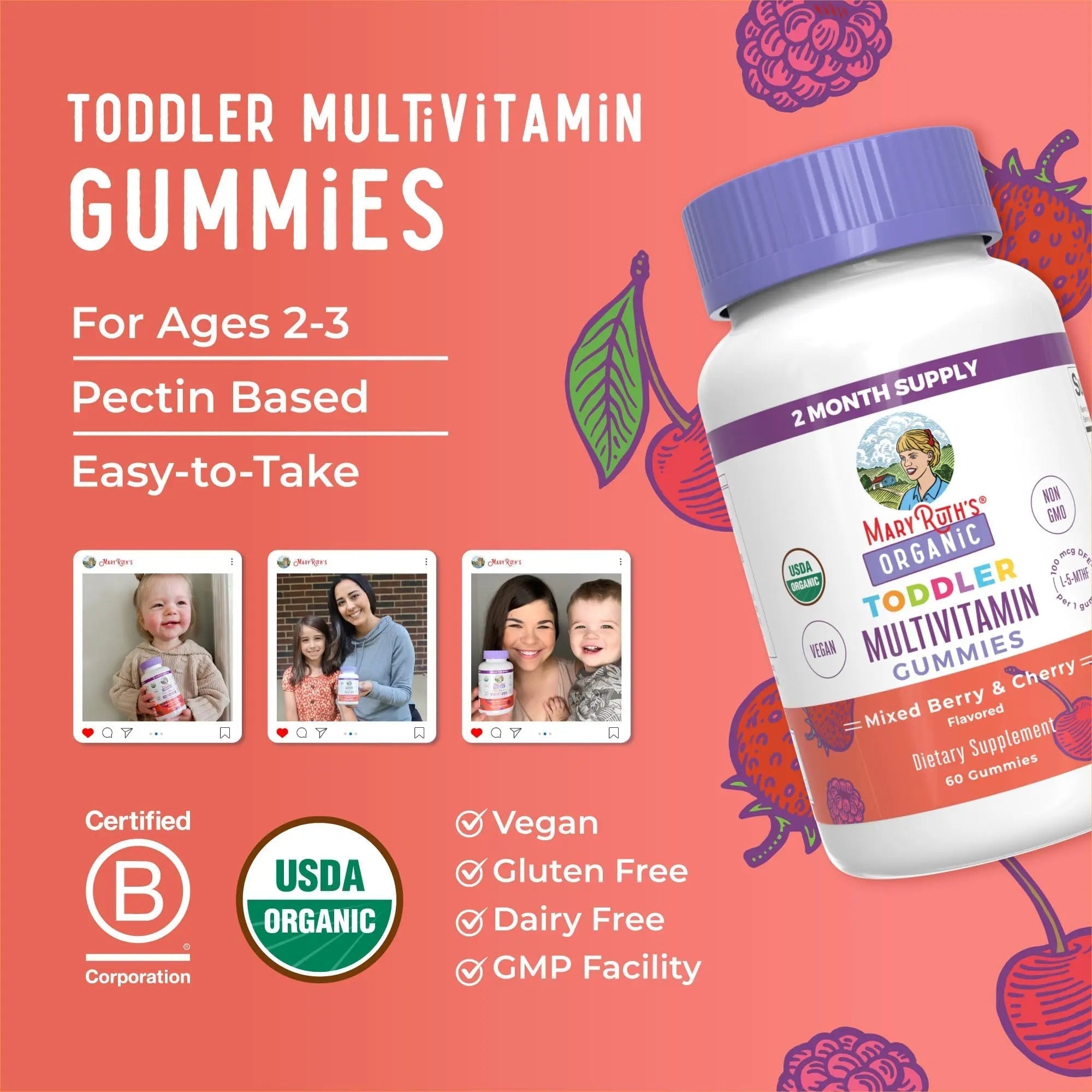 MaryRuth Organics Vitamin Gummy | Kids and Toddlers Age 2+ | USDA | Daily Vitamin C | D3 | Zinc | MaryRuth OrganicsAu supplements