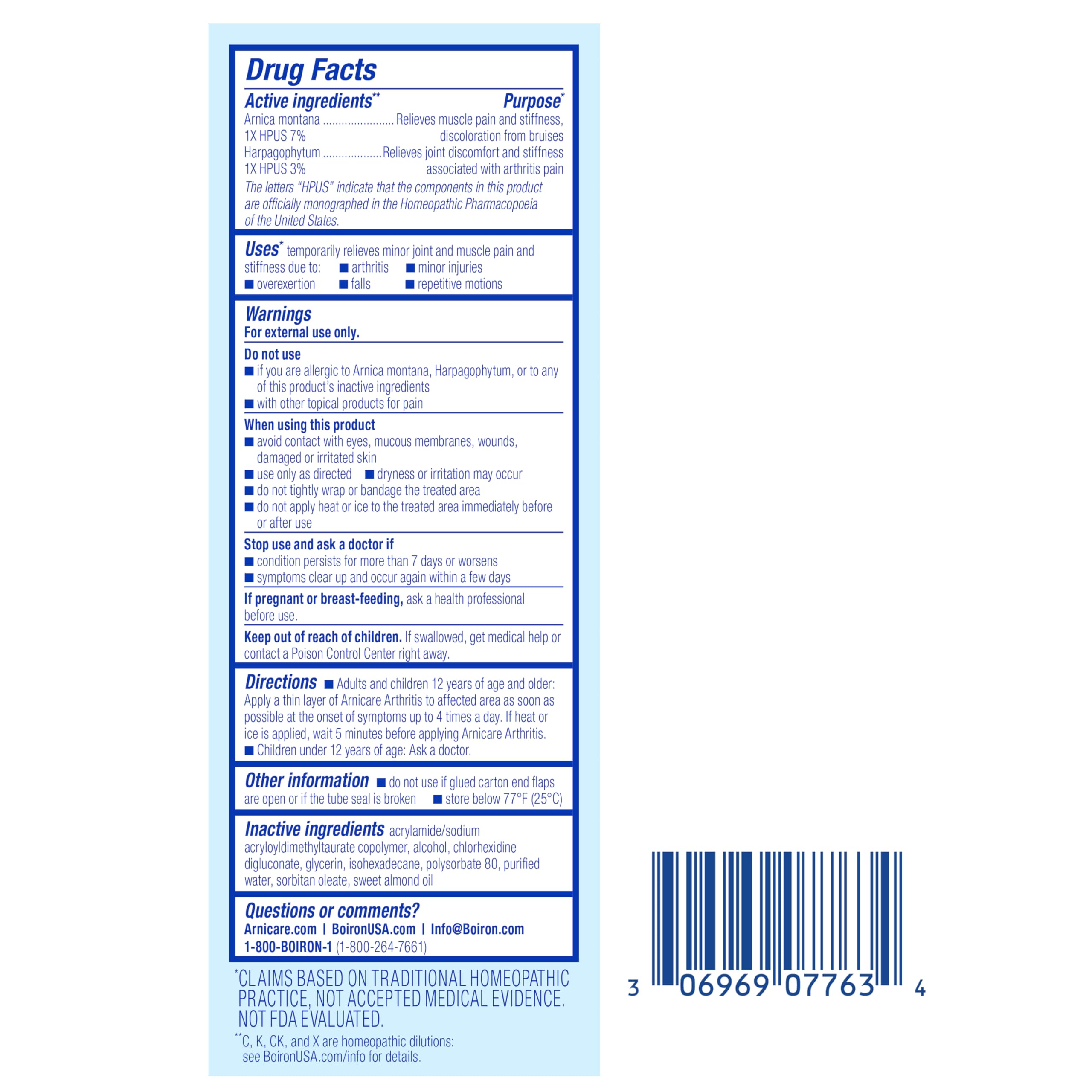 Boiron Arnicare Arthritis Cream for Pain Relief of Knees, Hands, Wrists, Elbows, Joints & Muscles – Quickly Absorbed & Fragrance-Free – 2.5 oz BoironAu supplements
