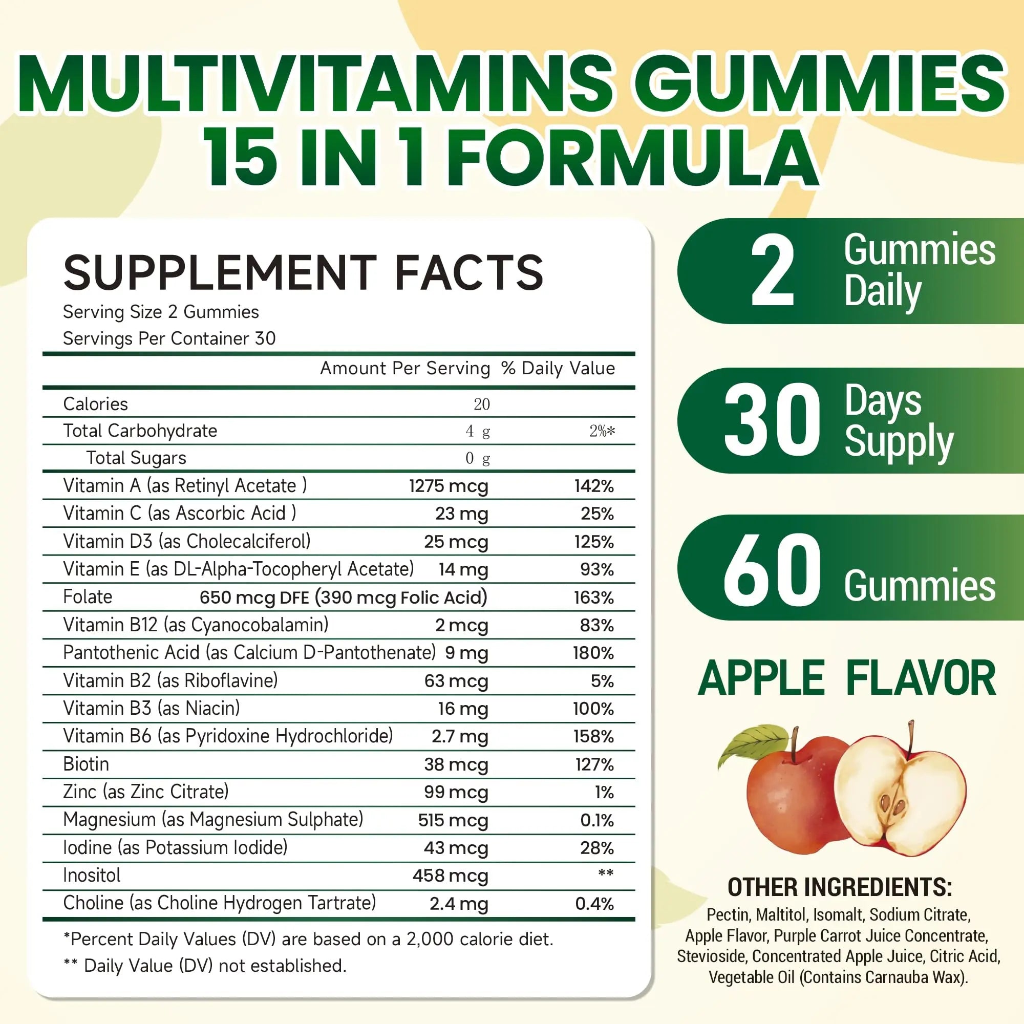 I LOVE HEALTH® 15-in-1 Multivitamin Gummies for Adults & Kids - Enhanced Formula with Vitamin A, C, D3, E, B12, Zinc, Magnesium & More I LOVE HEALTHAu supplements