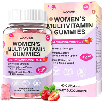 Vccvaa Sugar Free Multivitamin Gummies for Women 14+ with Iron, Inositol, Folate, Vitamins A C D3 E B12 K2, Herbal & Mineral Blend VccvaaAu supplements