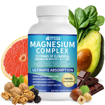 VYXION Magnesium Complex 900mg per Serving – High Absorption Magnesium Glycinate with Vitamin D3 K2 Zinc & B Vitamins – Sleep, Calm, Muscle & Nerve Support – 90 Capsules VyxionAu supplements