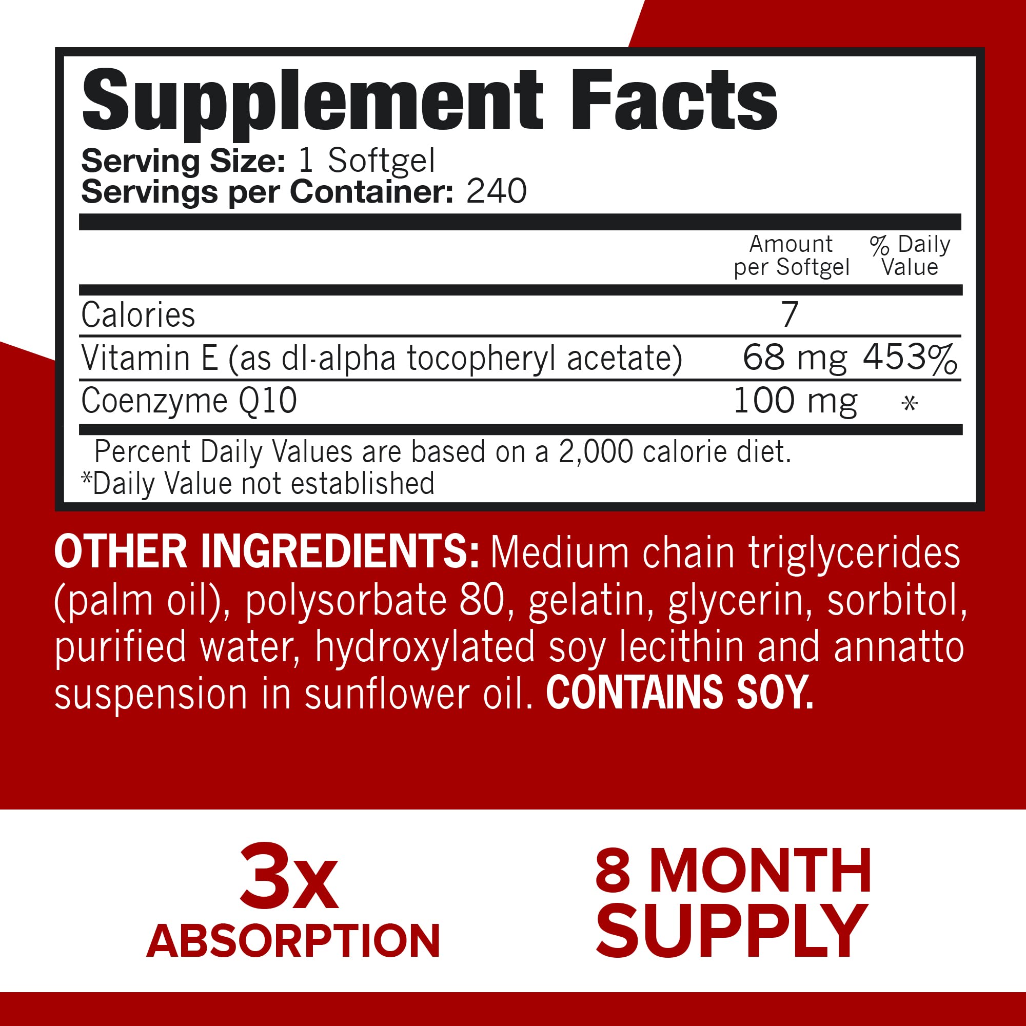 Qunol CoQ10 100mg Softgels Ultra 3X Better Absorption Coenzyme Q10 - Antioxidant QunolUS supplements