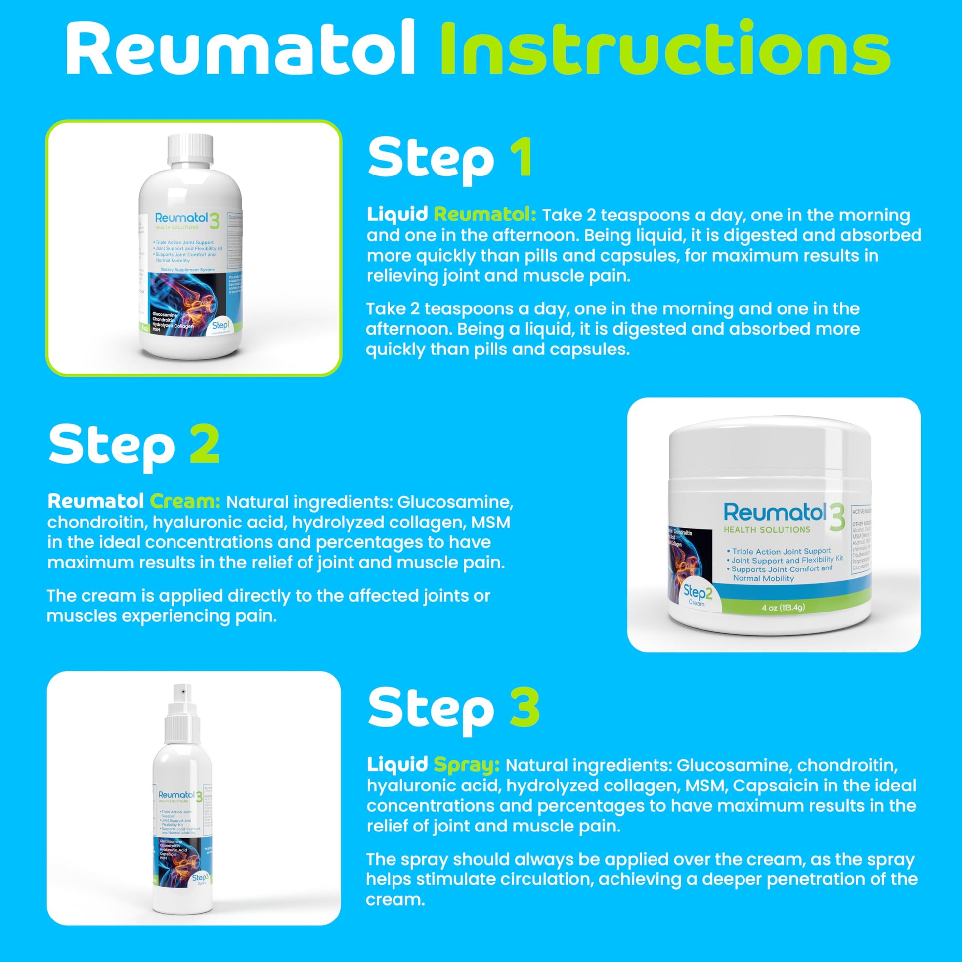 Reumatol 3 Kit – Natural Joint Support Formula for Comfort and Mobility | Helps Ease Stiffness & Promotes Flexible Joints | Herbal Blend for Daily Wellness Reumatol Health SolutionsAu supplements