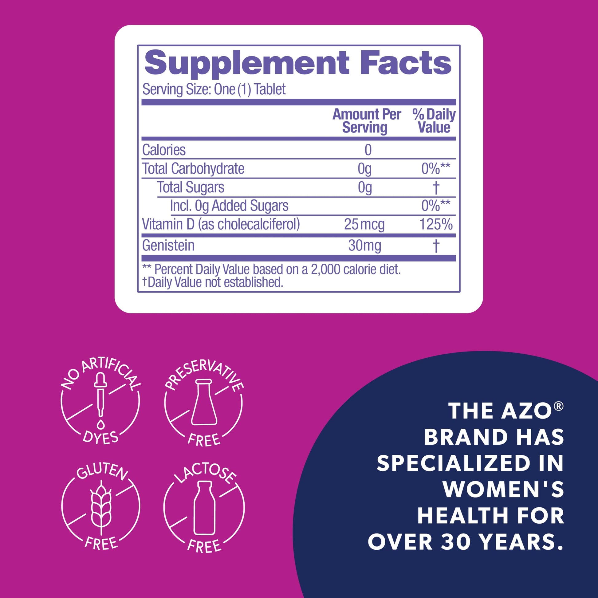 AZO® Daily Menopause Relief + Vitamin D to Support Strong Bones, Menopause Supplements for Women, Reduces Hot Flashes and Night Sweats* - 30 Count AZOAu supplements