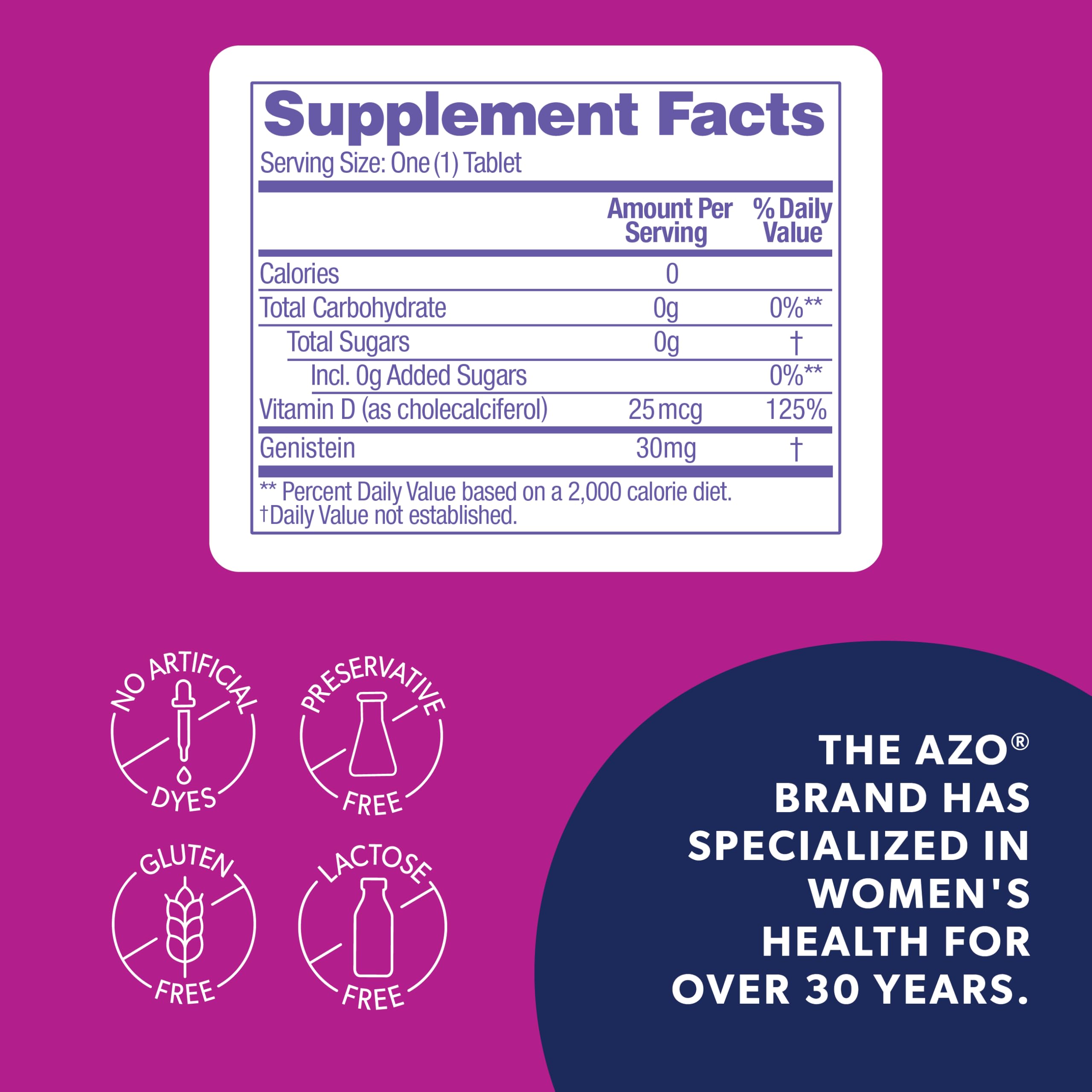 AZO® Daily Menopause Relief + Vitamin D to Support Strong Bones, Menopause Supplements for Women, Reduces Hot Flashes and Night Sweats* - 30 Count AZOAu supplements