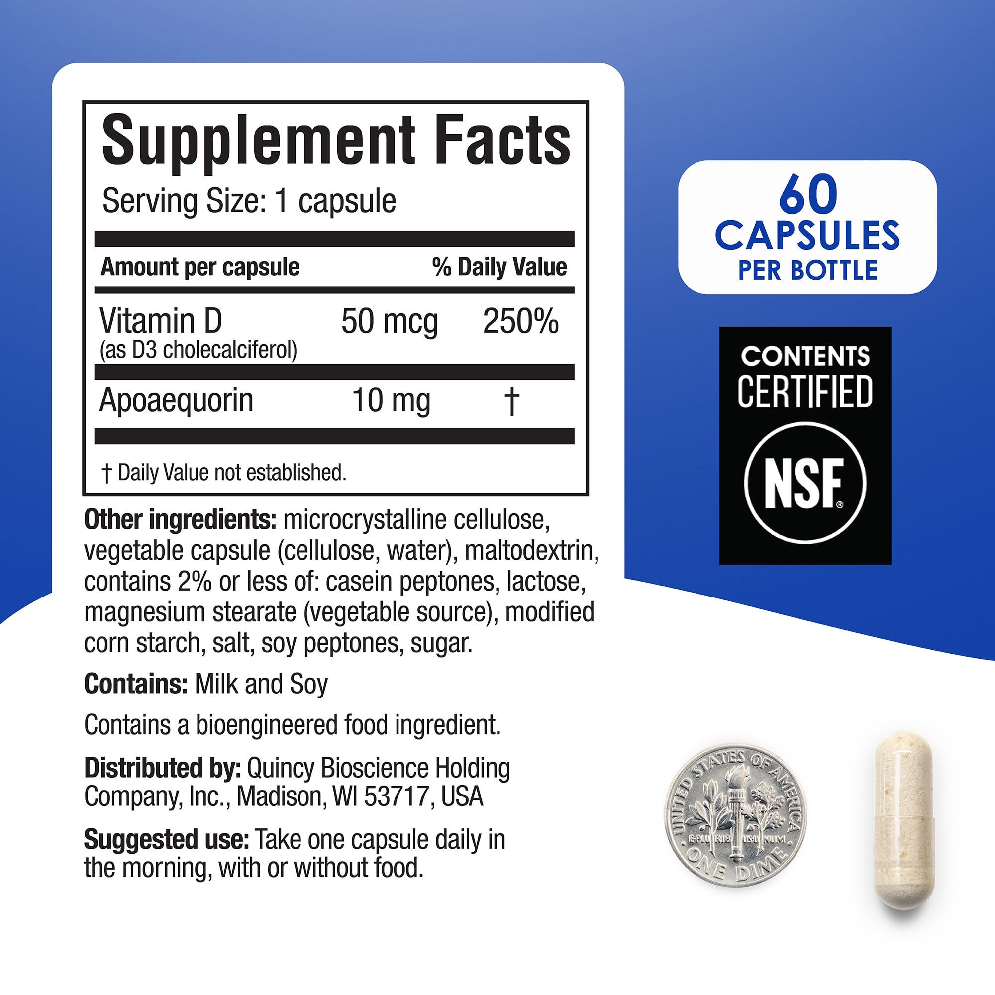 Prevagen Regular Strength - 60 Capsules (2 Month Supply) | Formulated for Your Brain | 10mg of Apoaequorin Plus Vitamin D3 PrevagenAu supplements