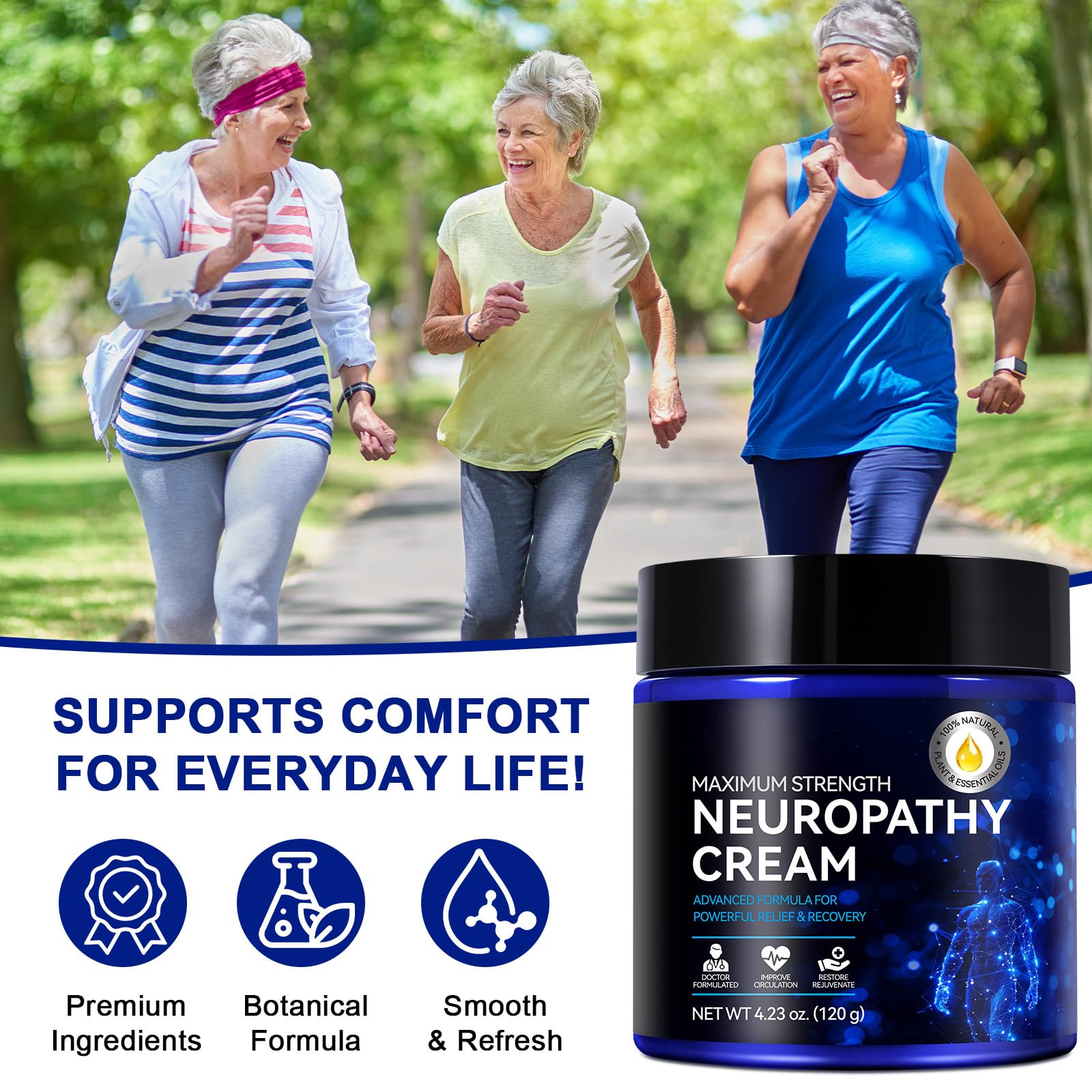 Neuropathy Cream for Feet, Legs & Hands – Lightweight, Plant-Based Formula with Cooling Comfort, 4 oz CFXYHNOXAu supplements