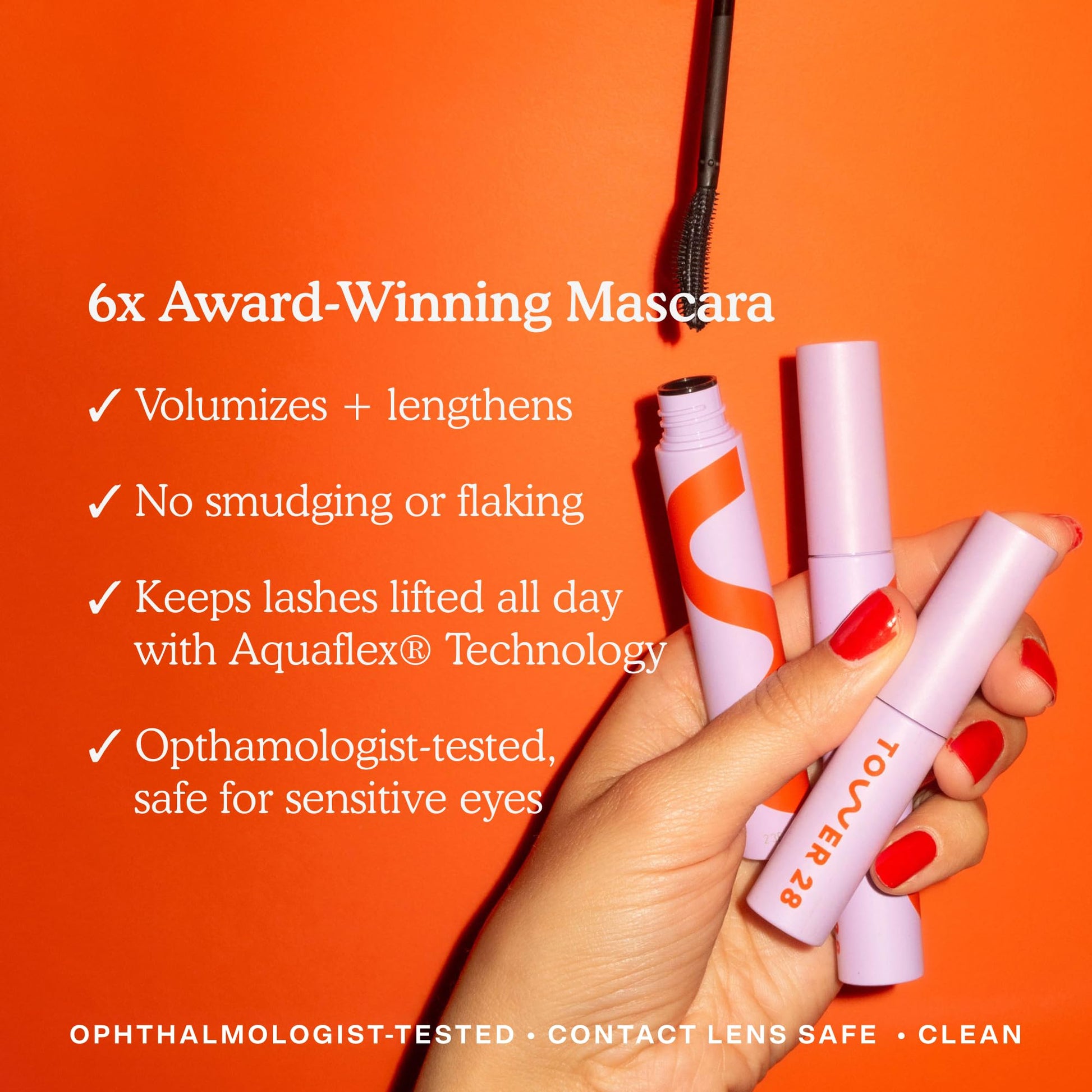Tower 28 MakeWaves Vegan Black Mascara - Volumizing & Lengthening Mascara for Sensitive Eyes - With Aquaflex Technology for Humidity-Proof Lift - Hypoallergenic Eye Makeup - Jet (0.29 oz) Tower 28Au supplements