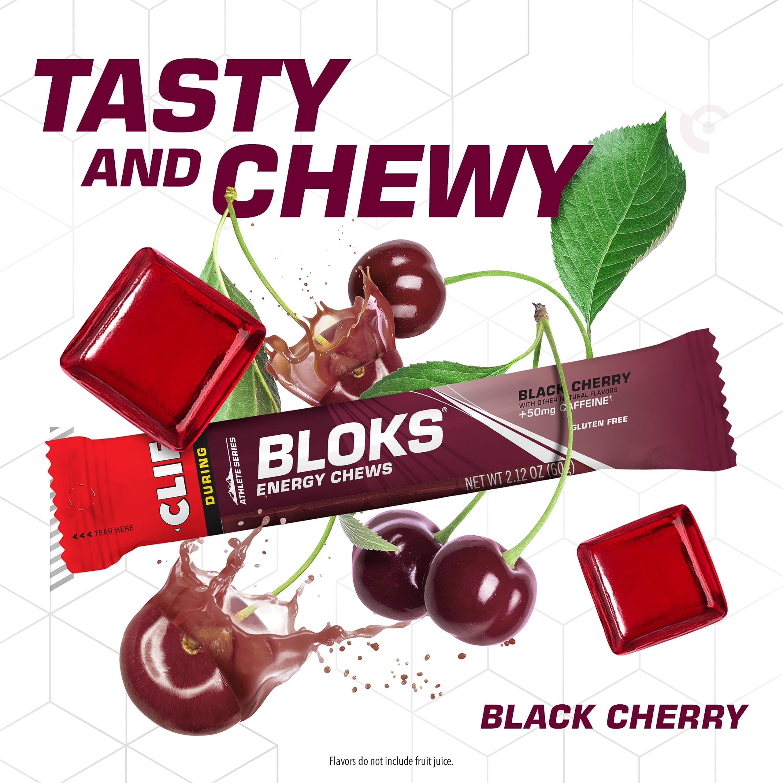CLIF BLOKS - Black Cherry Flavor with Caffeine - Energy Chews - Non-GMO Clif BarUS supplements