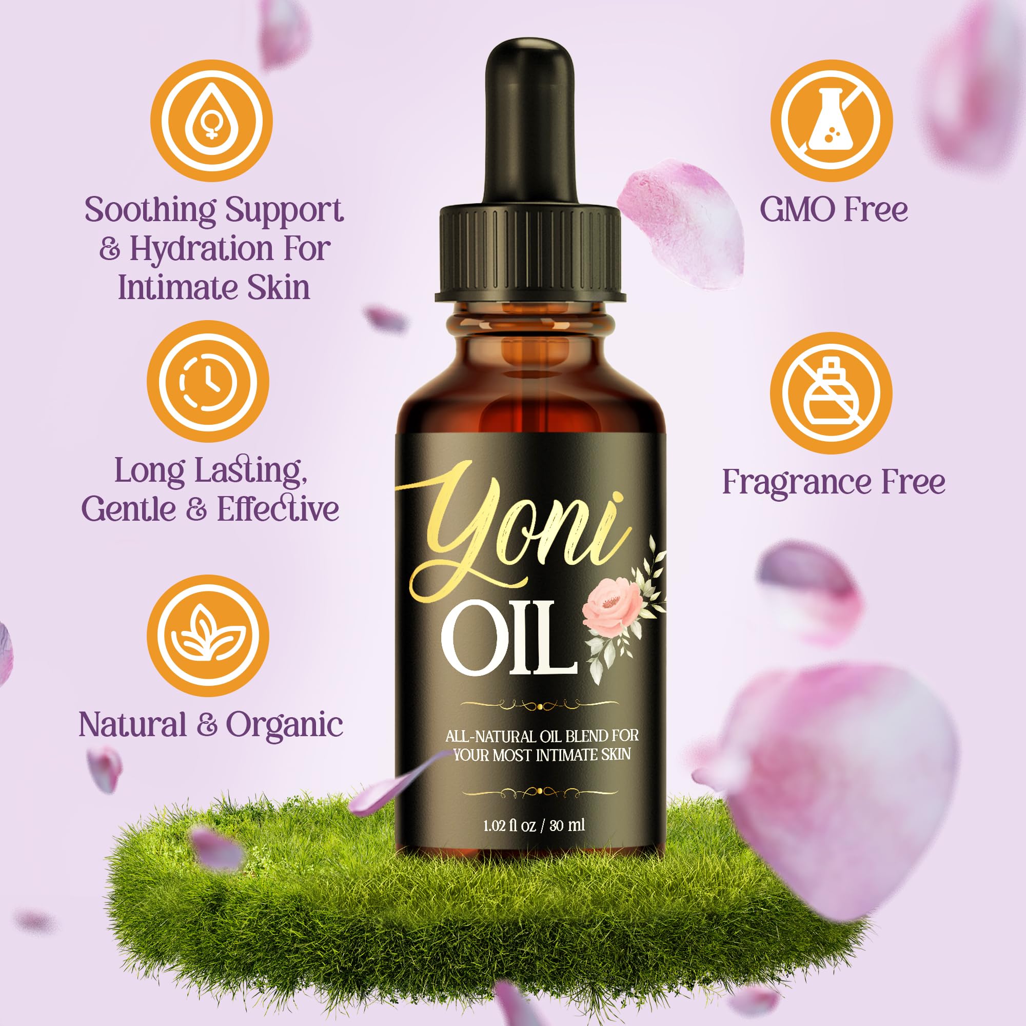 vibraxlabs Yoni Oil 1 Oz. Rose Scented Daily Feminine Wash Vulva Oil for pH Balance and Female Dryness vibraxlabsAu supplements