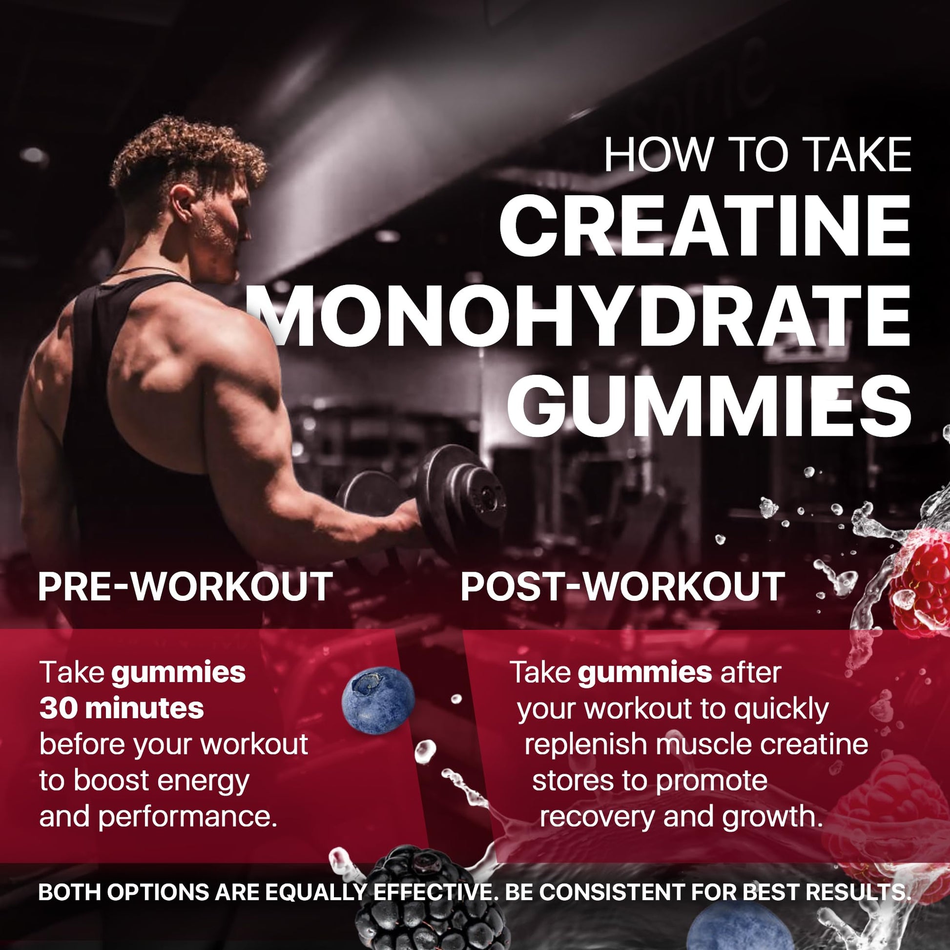 Hofnie Creatine Monohydrate Gummies 5000 mg – Vegan, Sugar-Free Pre Workout Creatine for Men & Women – Raspberry & BlackBerry Flavored Chewable Creatine Monohydrate, 120 Gummies (30-Day Supply) HofnieAu supplements
